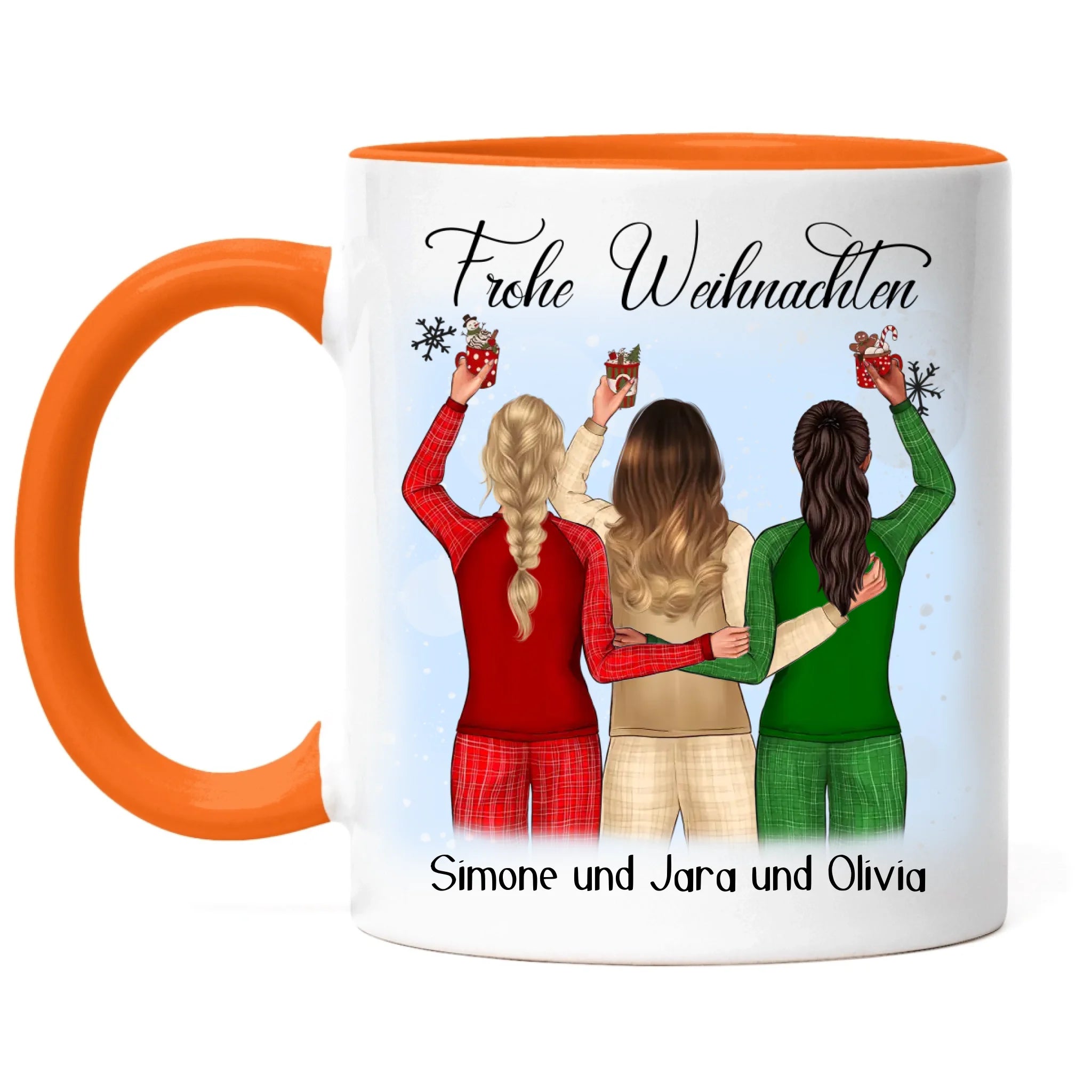 Tasse Weihnachten 3 Beste Freundinnen Personalisiert Beste Freundin Weihnachts-Tasse mit Name Xmas Geschenk Freundinnengeschenk