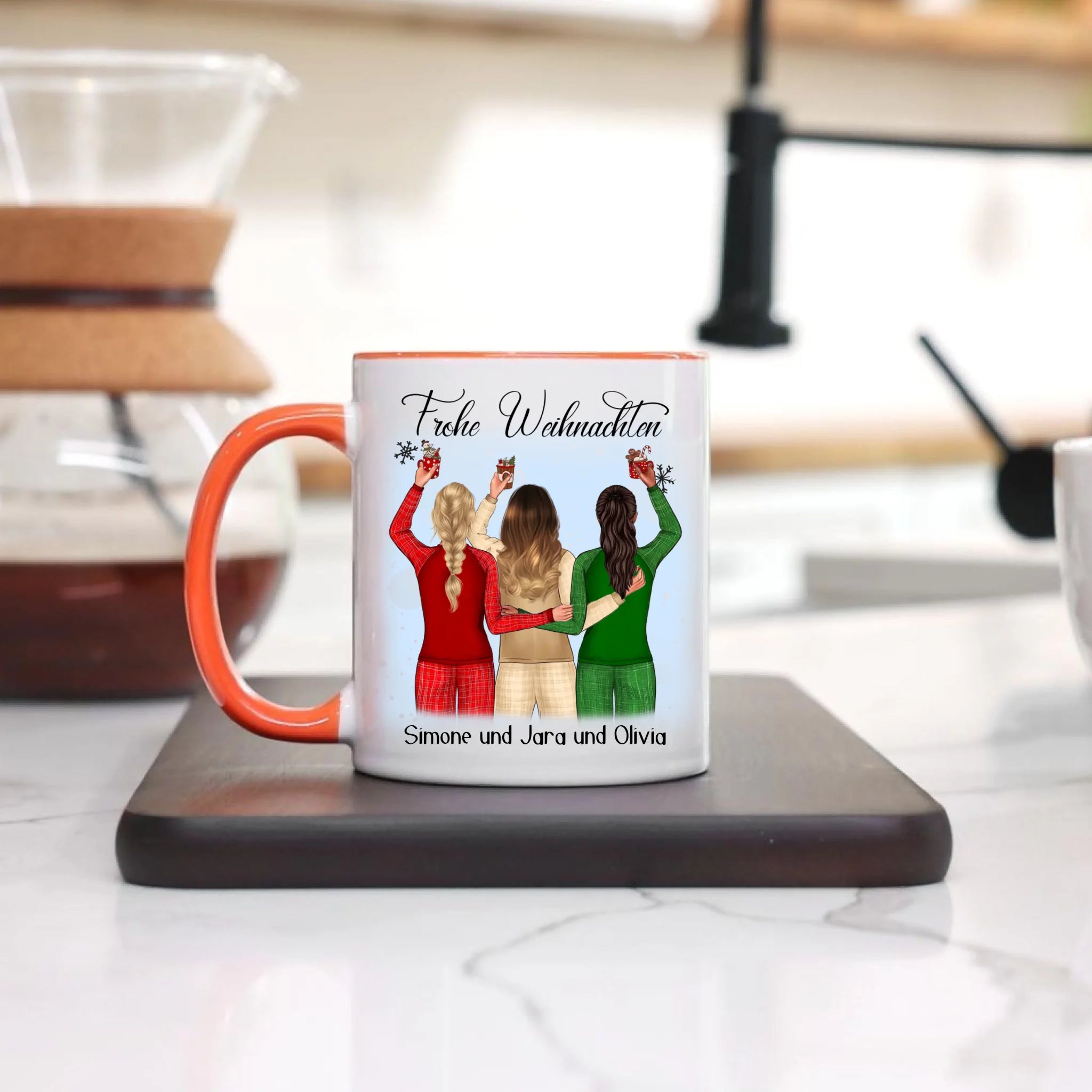 Tasse Weihnachten 3 Beste Freundinnen Personalisiert Beste Freundin Weihnachts-Tasse mit Name Xmas Geschenk Freundinnengeschenk