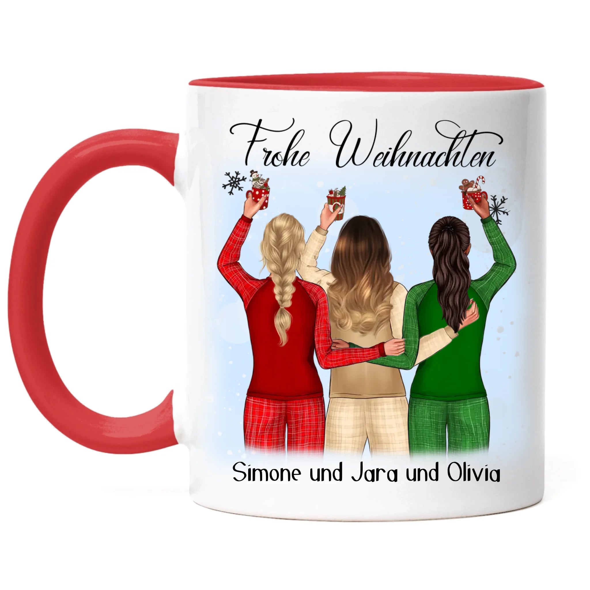 Tasse Weihnachten 3 Beste Freundinnen Personalisiert Beste Freundin Weihnachts-Tasse mit Name Xmas Geschenk Freundinnengeschenk