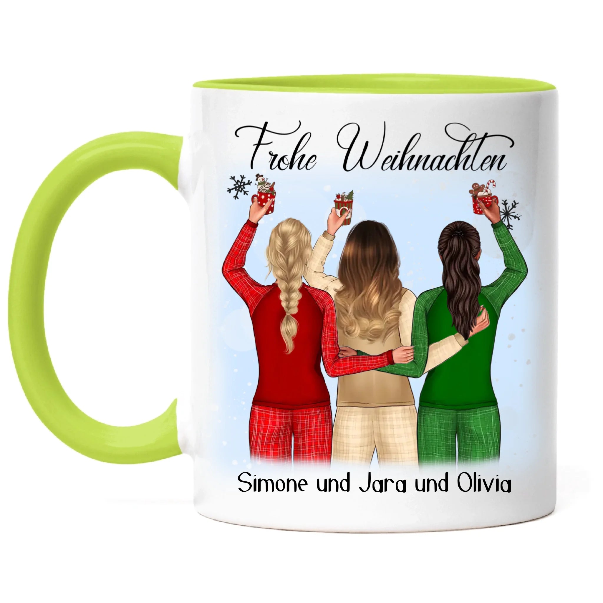 Tasse Weihnachten 3 Beste Freundinnen Personalisiert Beste Freundin Weihnachts-Tasse mit Name Xmas Geschenk Freundinnengeschenk