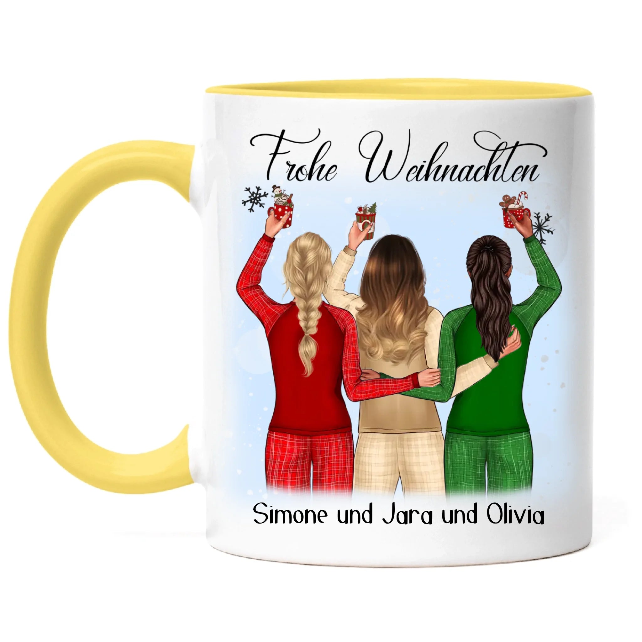 Tasse Weihnachten 3 Beste Freundinnen Personalisiert Beste Freundin Weihnachts-Tasse mit Name Xmas Geschenk Freundinnengeschenk