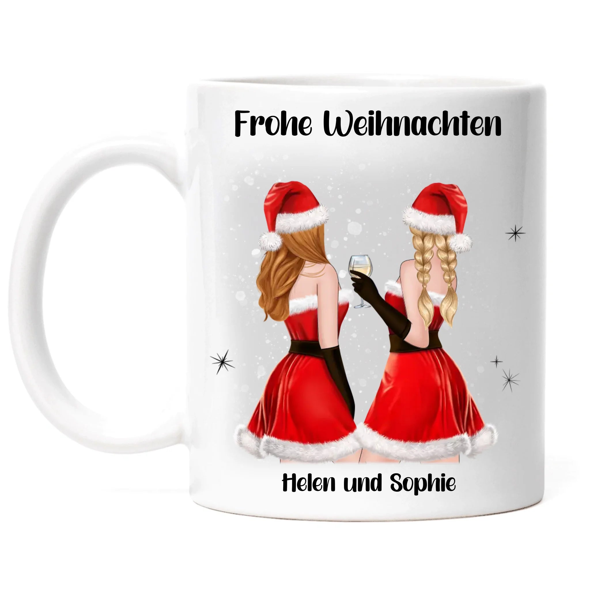 Tasse Beste Freundinnen Weihnachten Personalisiert Beste Freundin Weihnachts-Tasse mit Name Xmas Geschenk Freundinnengeschenk