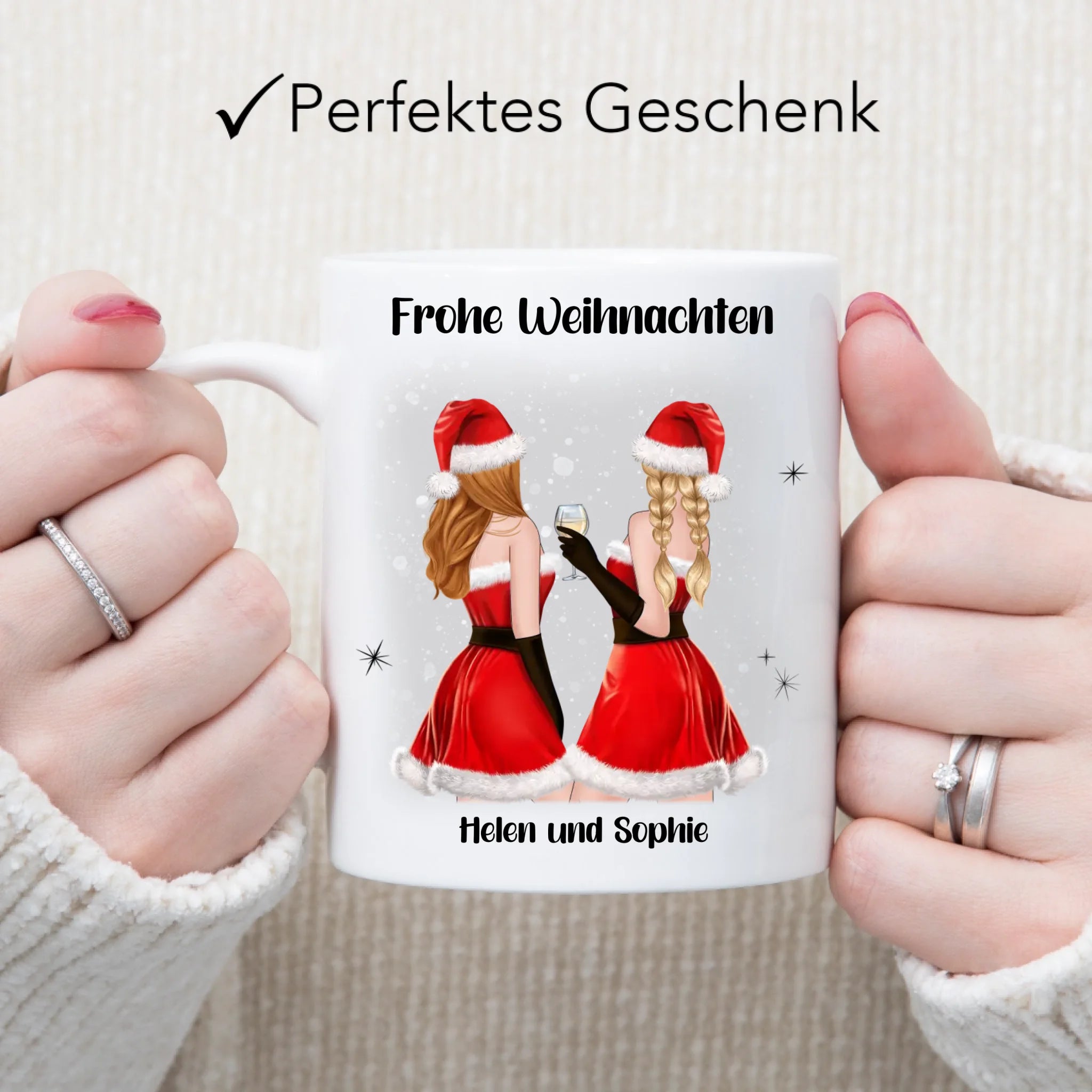 Tasse Beste Freundinnen Weihnachten Personalisiert Beste Freundin Weihnachts-Tasse mit Name Xmas Geschenk Freundinnengeschenk