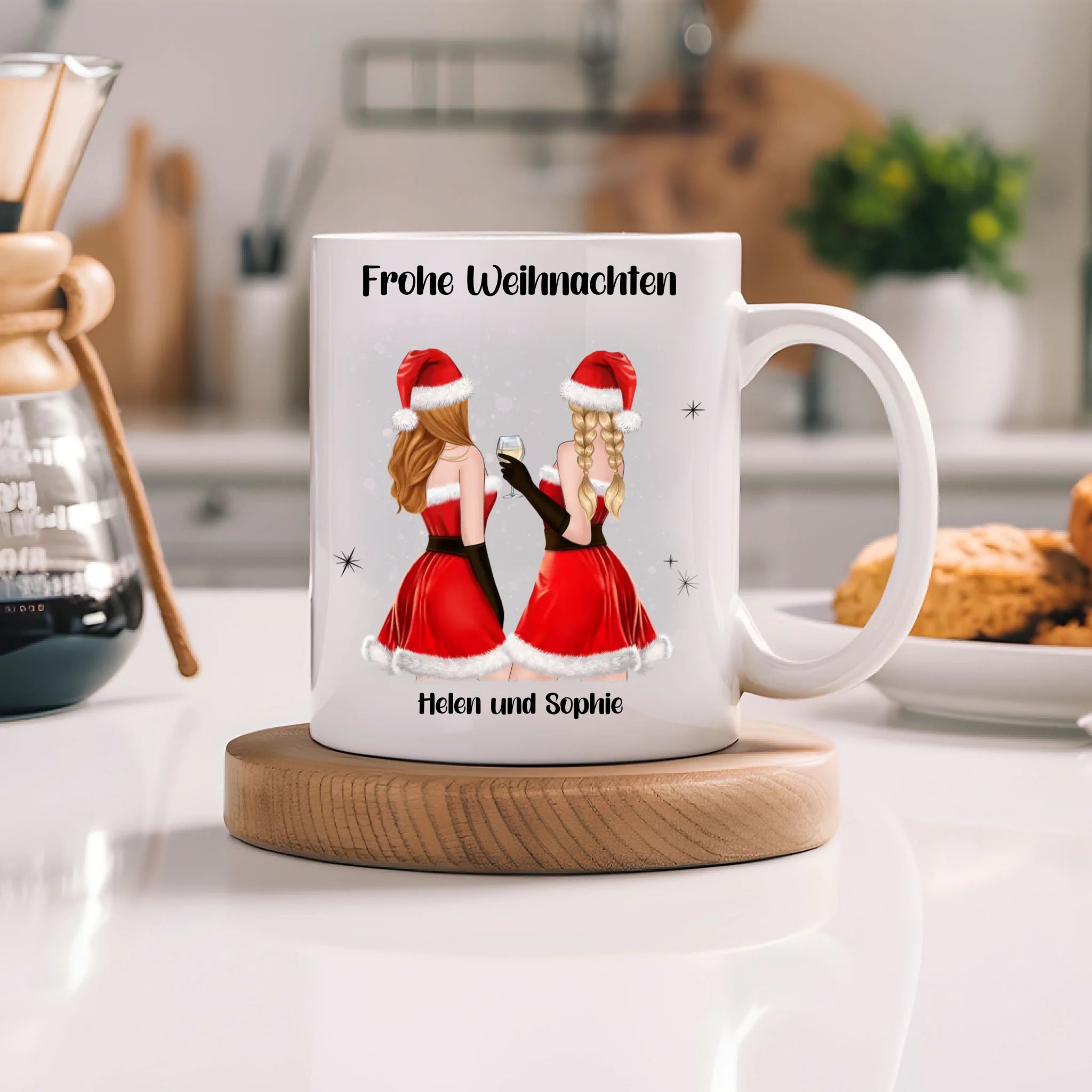 Tasse Beste Freundinnen Weihnachten Personalisiert Beste Freundin Weihnachts-Tasse mit Name Xmas Geschenk Freundinnengeschenk