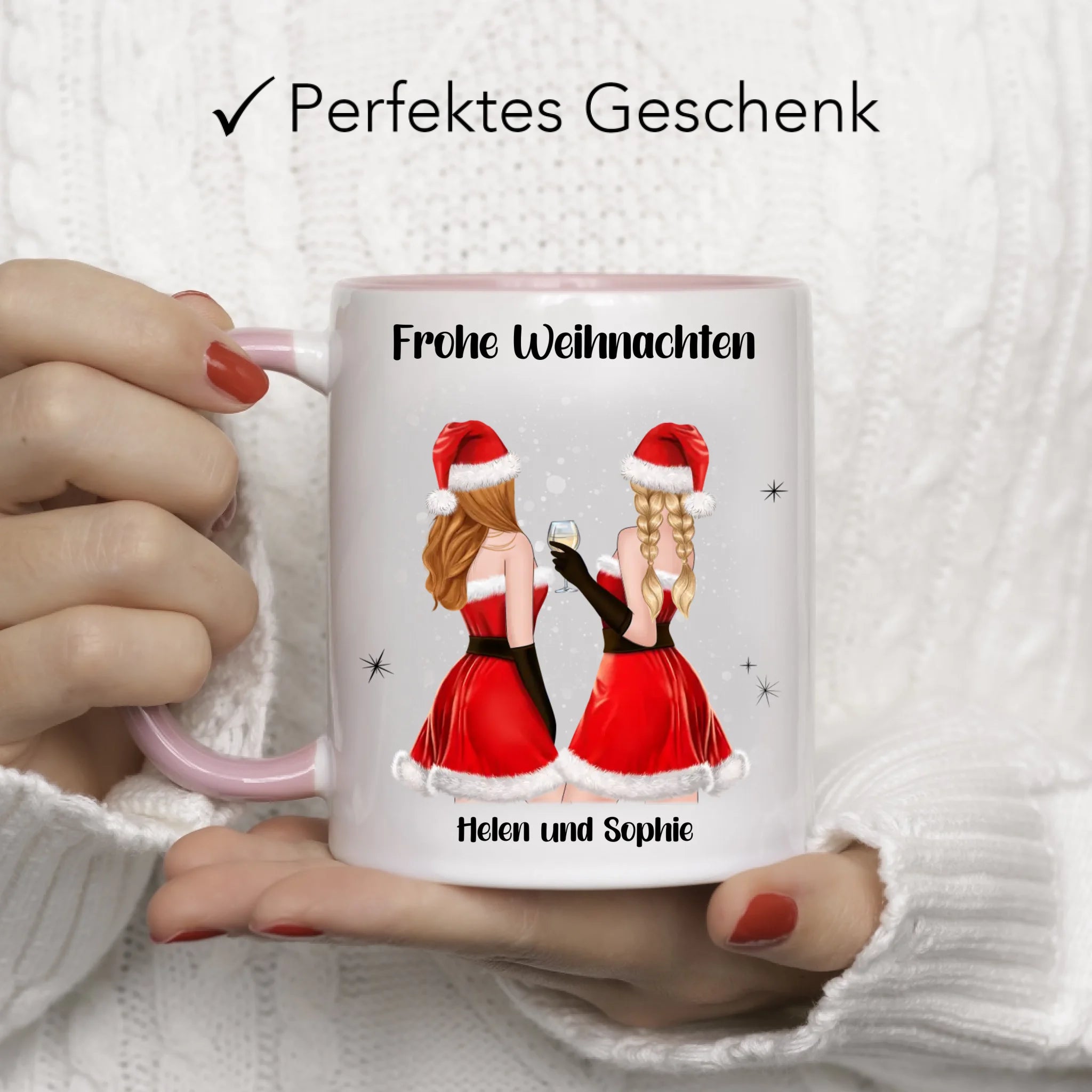 Tasse Beste Freundinnen Weihnachten Personalisiert Beste Freundin Weihnachts-Tasse mit Name Xmas Geschenk Freundinnengeschenk