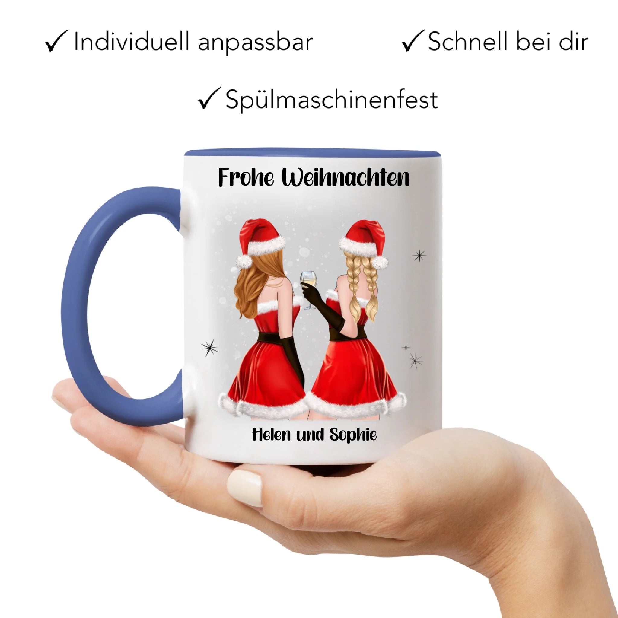 Tasse Beste Freundinnen Weihnachten Personalisiert Beste Freundin Weihnachts-Tasse mit Name Xmas Geschenk Freundinnengeschenk