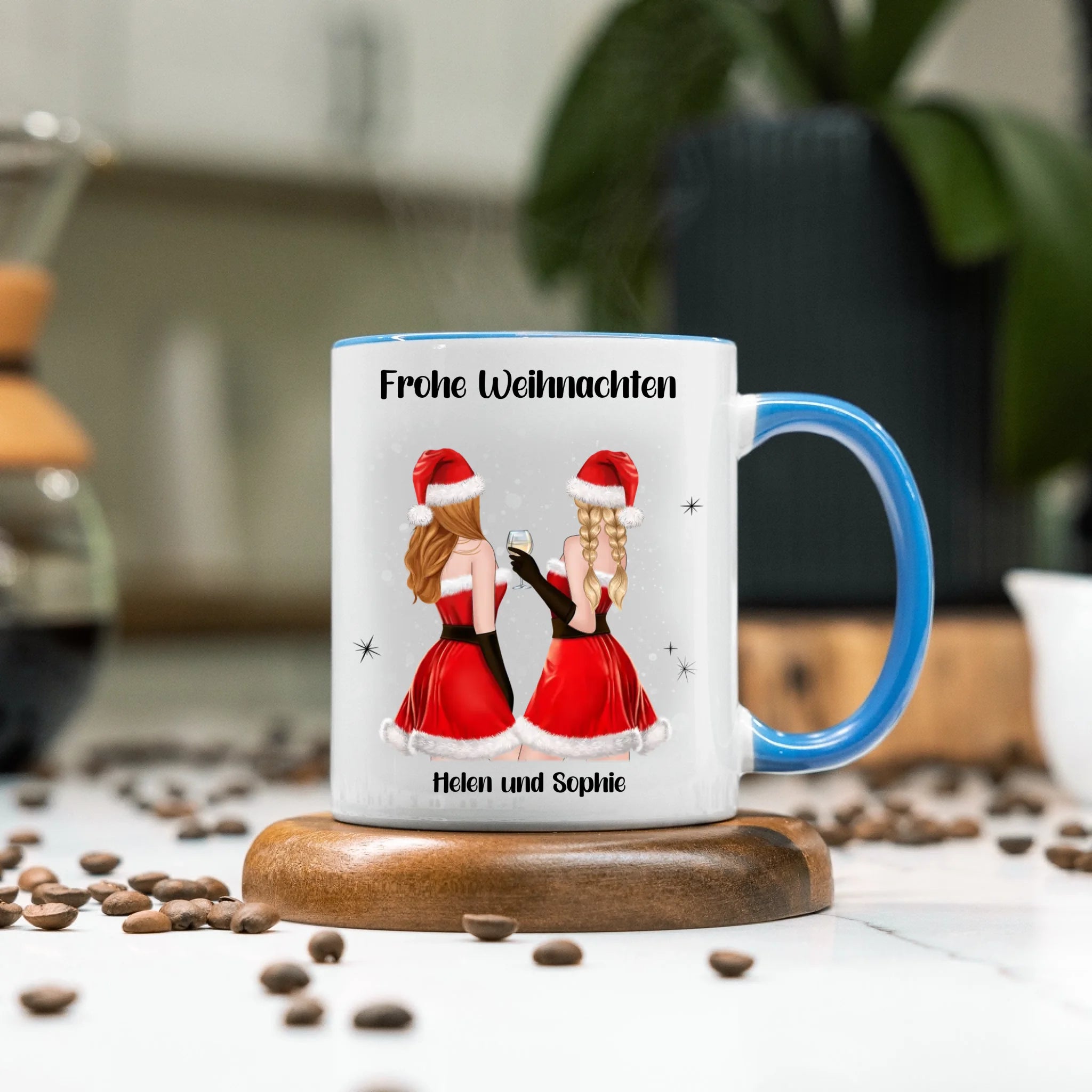 Tasse Beste Freundinnen Weihnachten Personalisiert Beste Freundin Weihnachts-Tasse mit Name Xmas Geschenk Freundinnengeschenk