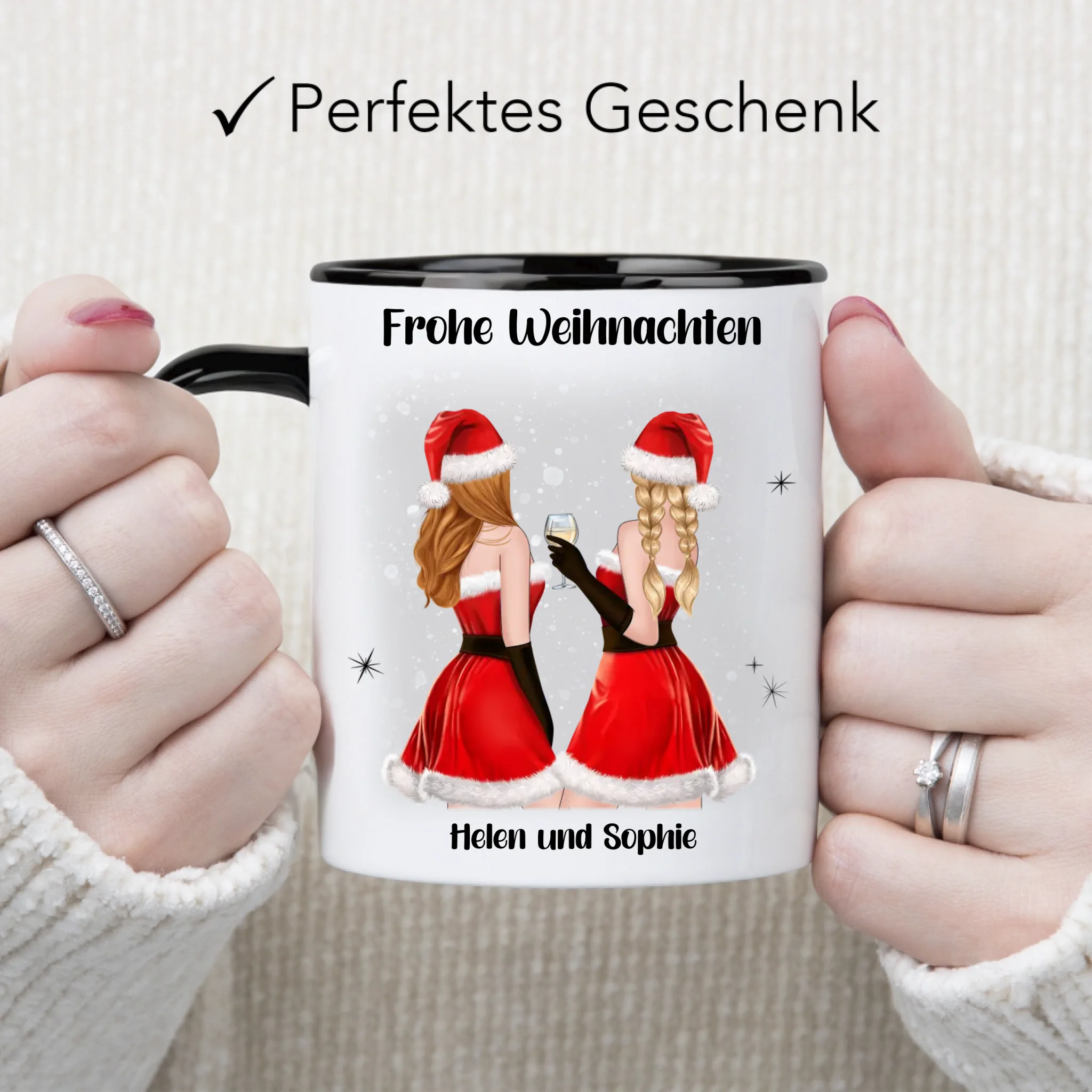 Tasse Beste Freundinnen Weihnachten Personalisiert Beste Freundin Weihnachts-Tasse mit Name Xmas Geschenk Freundinnengeschenk