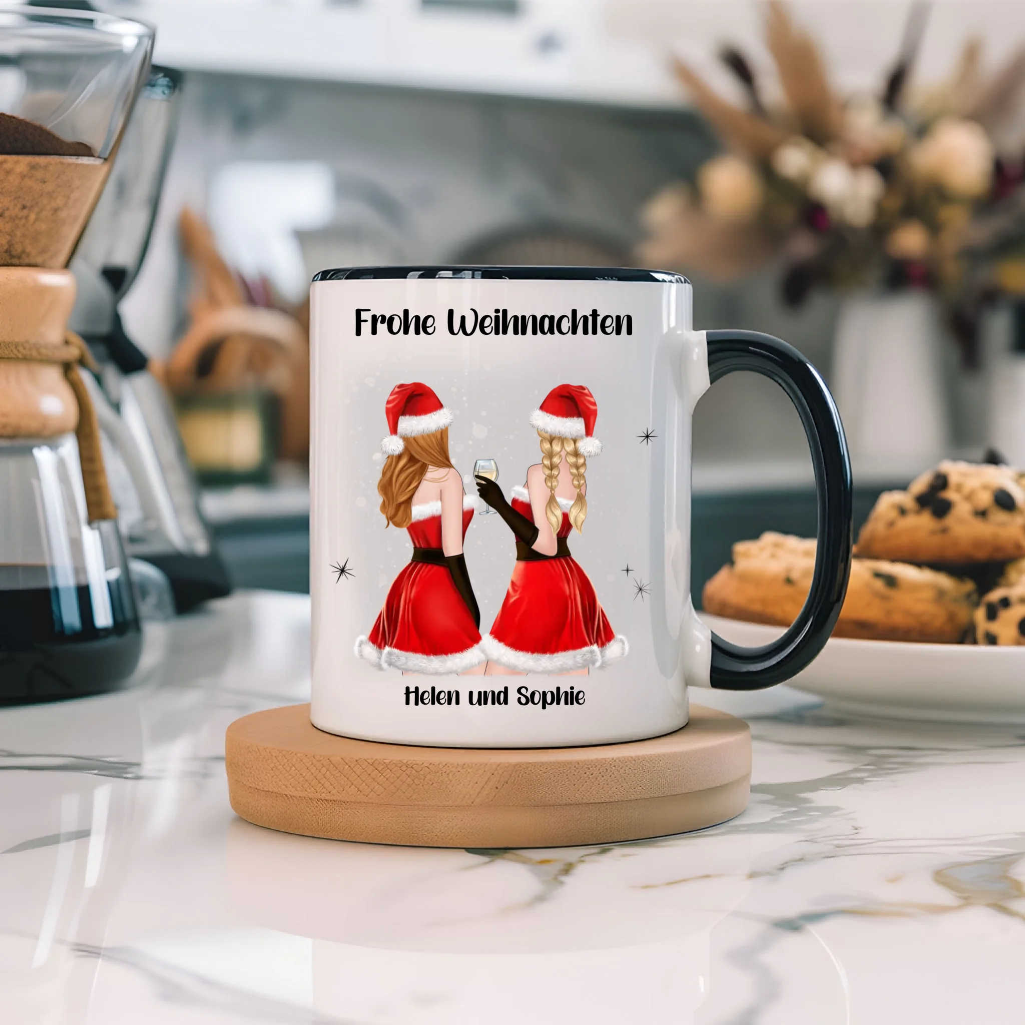 Tasse Beste Freundinnen Weihnachten Personalisiert Beste Freundin Weihnachts-Tasse mit Name Xmas Geschenk Freundinnengeschenk