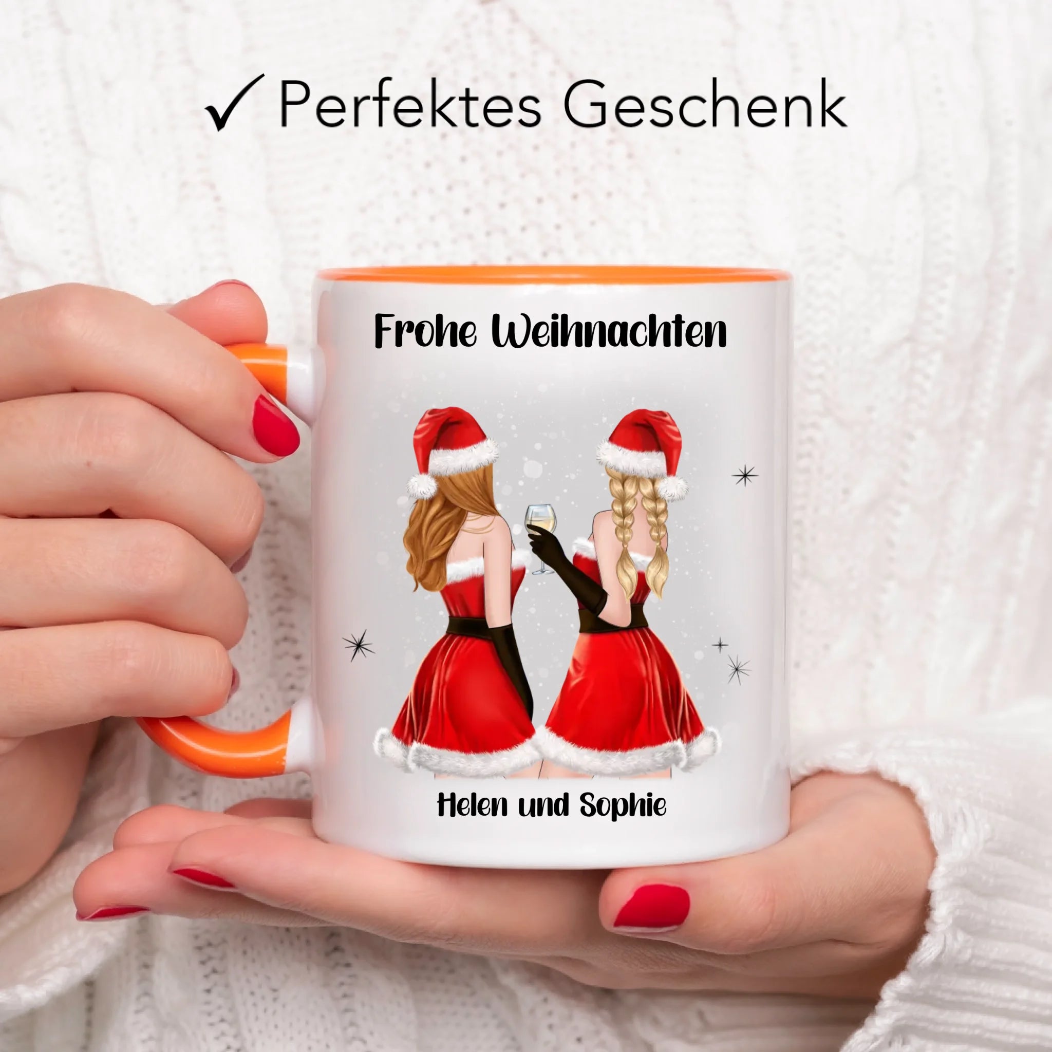 Tasse Beste Freundinnen Weihnachten Personalisiert Beste Freundin Weihnachts-Tasse mit Name Xmas Geschenk Freundinnengeschenk