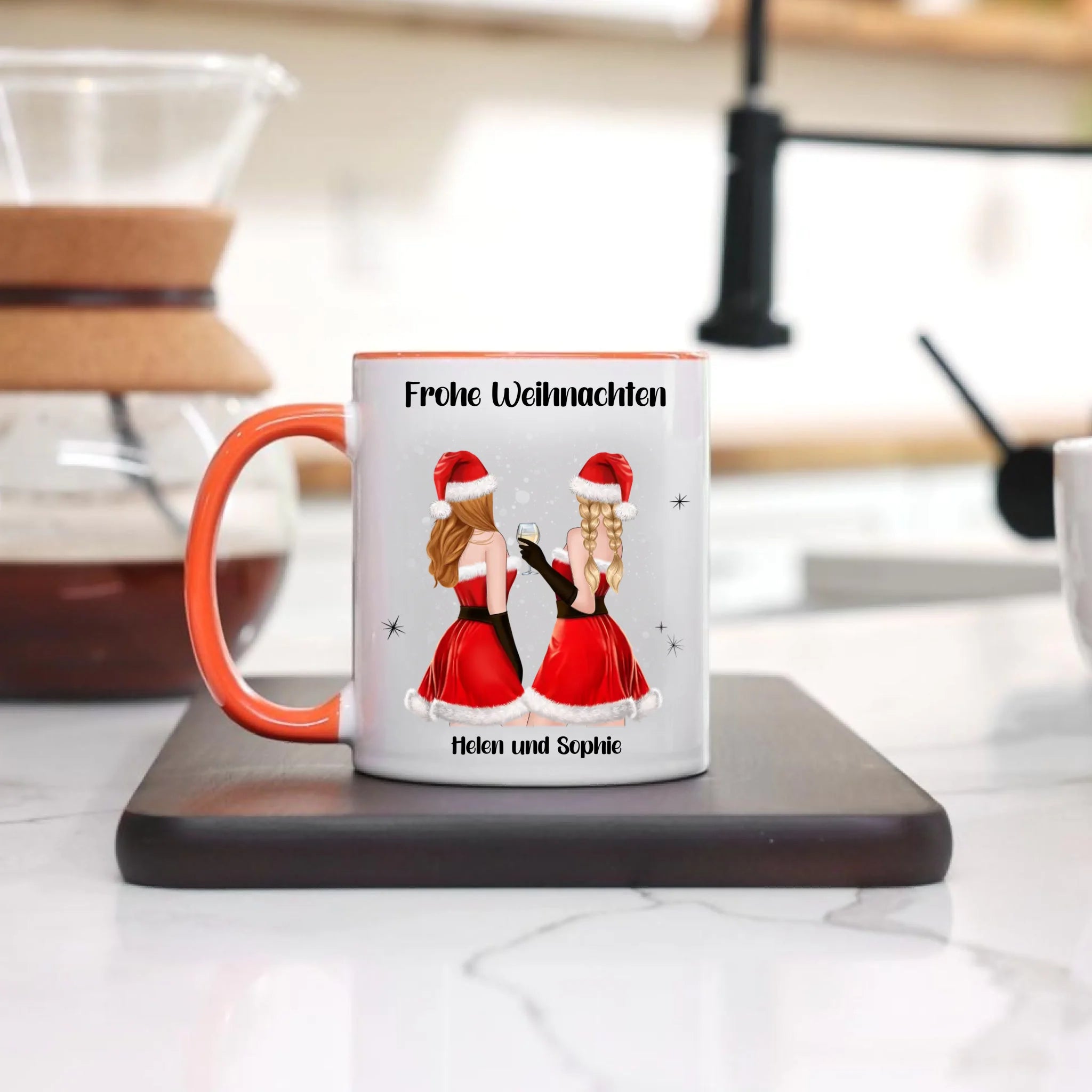 Tasse Beste Freundinnen Weihnachten Personalisiert Beste Freundin Weihnachts-Tasse mit Name Xmas Geschenk Freundinnengeschenk