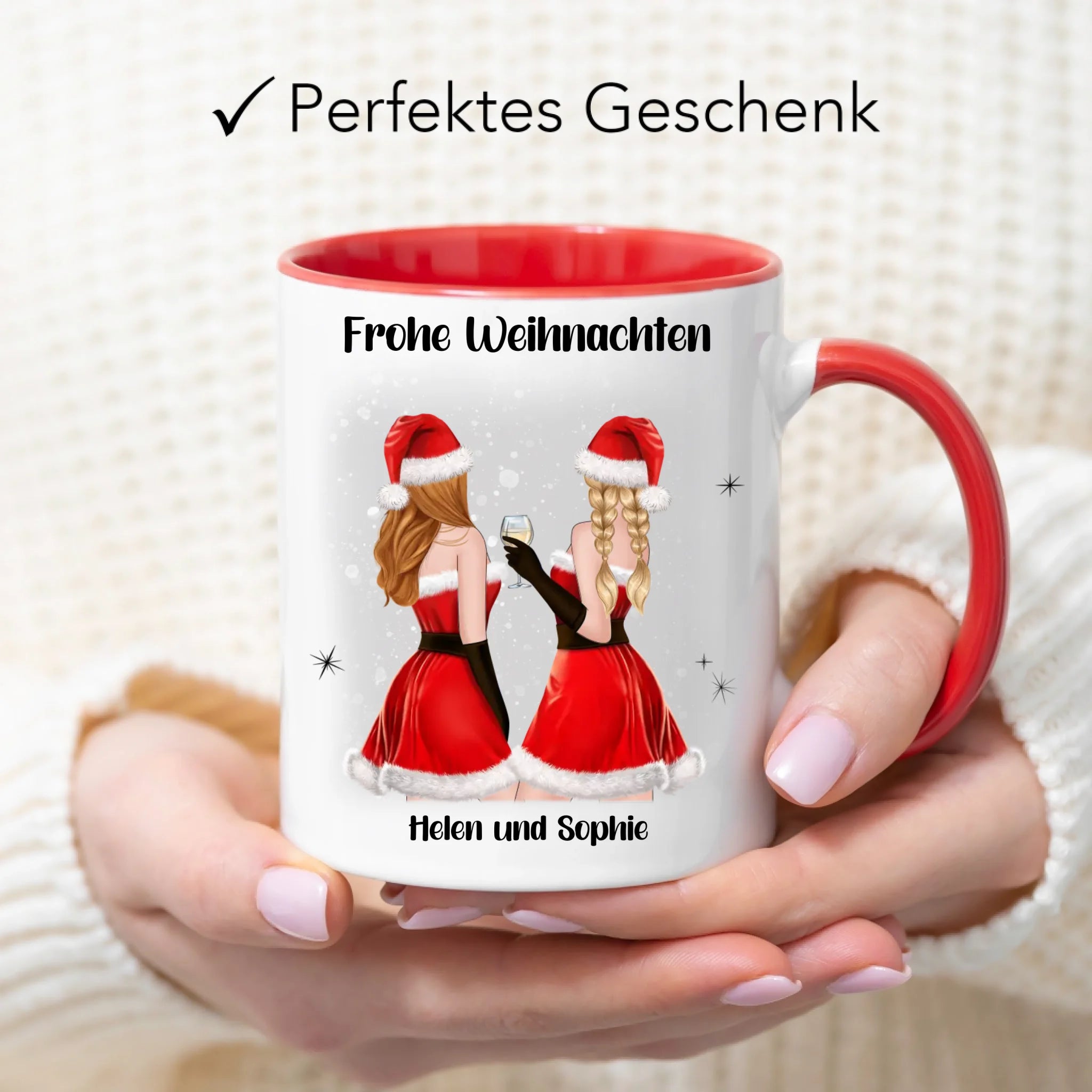 Tasse Beste Freundinnen Weihnachten Personalisiert Beste Freundin Weihnachts-Tasse mit Name Xmas Geschenk Freundinnengeschenk