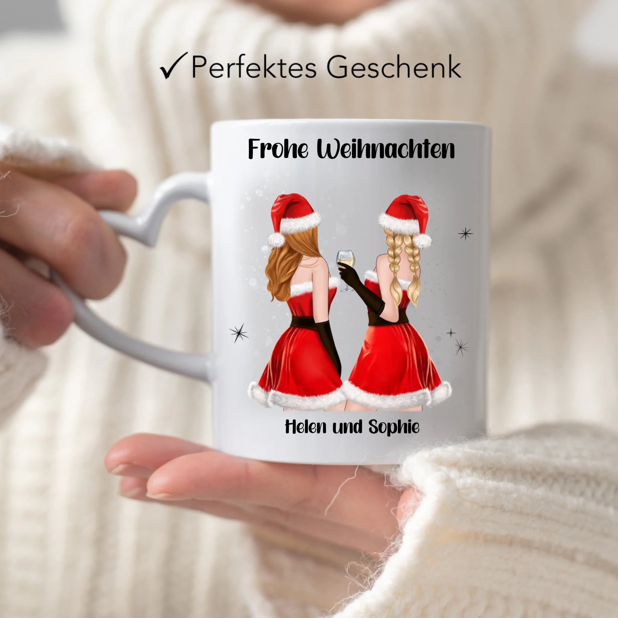 Tasse Beste Freundinnen Weihnachten Personalisiert Beste Freundin Weihnachts-Tasse mit Name Xmas Geschenk Freundinnengeschenk