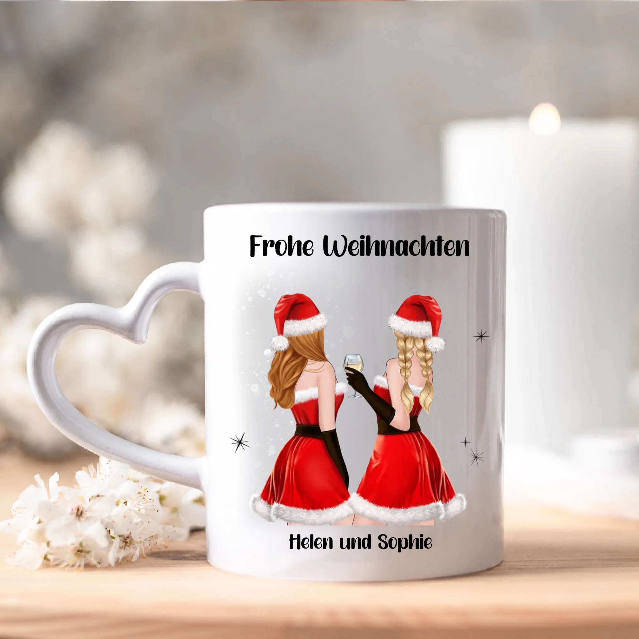Tasse Beste Freundinnen Weihnachten Personalisiert Beste Freundin Weihnachts-Tasse mit Name Xmas Geschenk Freundinnengeschenk