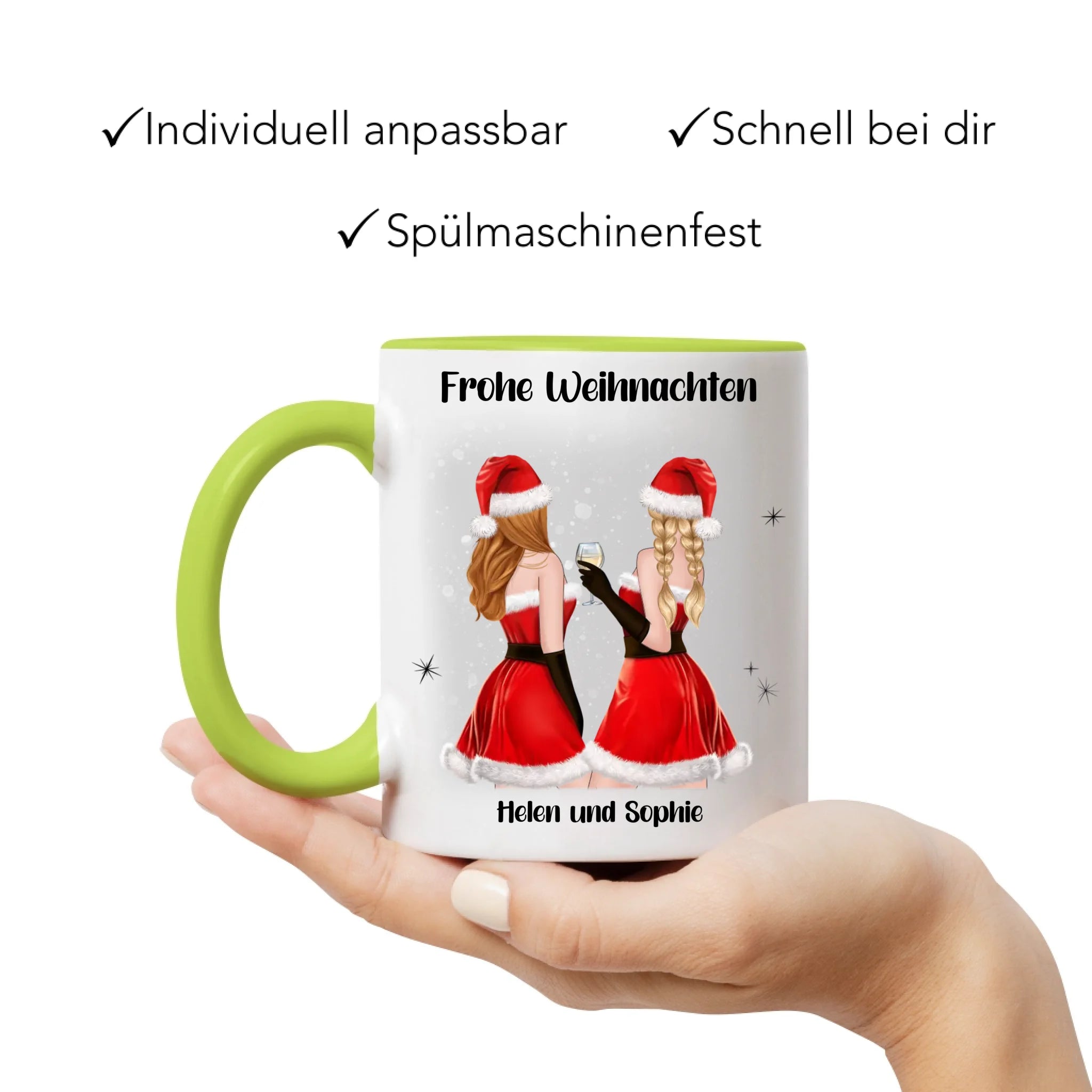 Tasse Beste Freundinnen Weihnachten Personalisiert Beste Freundin Weihnachts-Tasse mit Name Xmas Geschenk Freundinnengeschenk