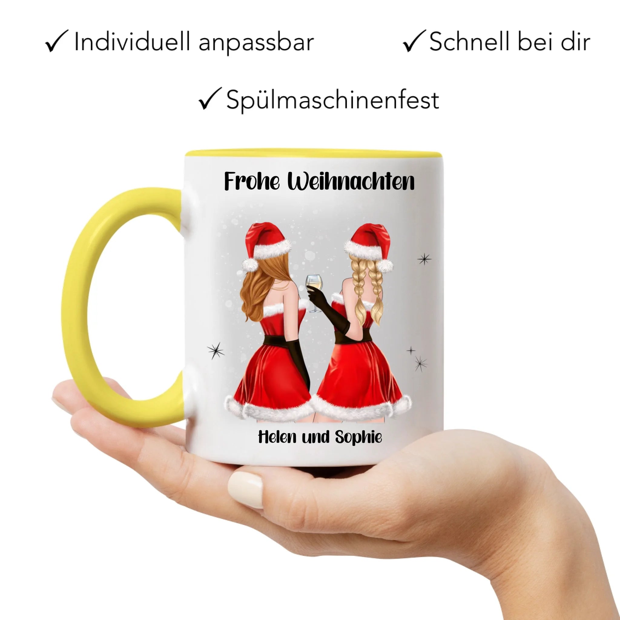Tasse Beste Freundinnen Weihnachten Personalisiert Beste Freundin Weihnachts-Tasse mit Name Xmas Geschenk Freundinnengeschenk