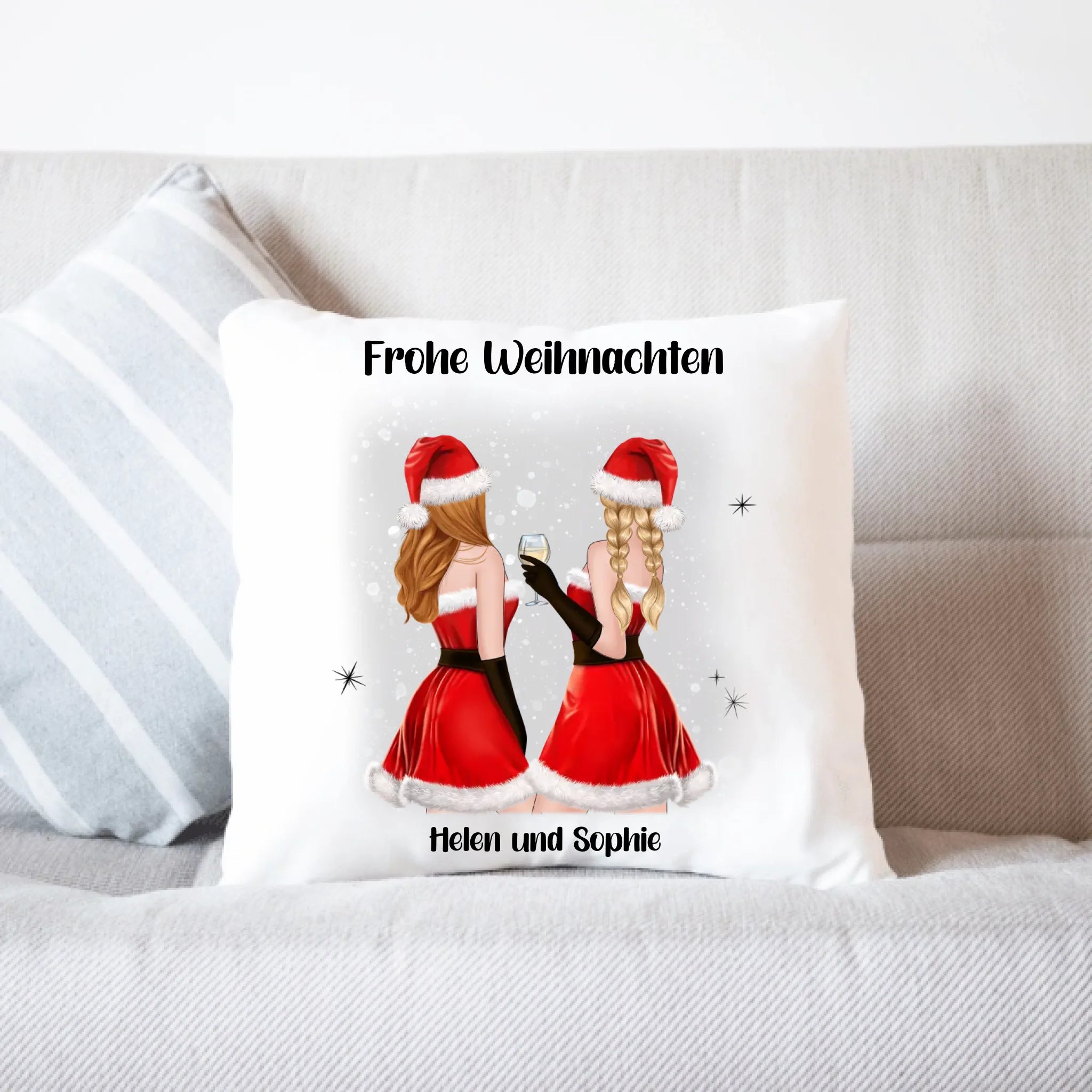 Kissen Beste Freundinnen Weihnachten Personalisiert Beste Freundin Weihnachtskissen mit Name Xmas Geschenk Freundinnengeschenk - Kissen inkl. Füllung