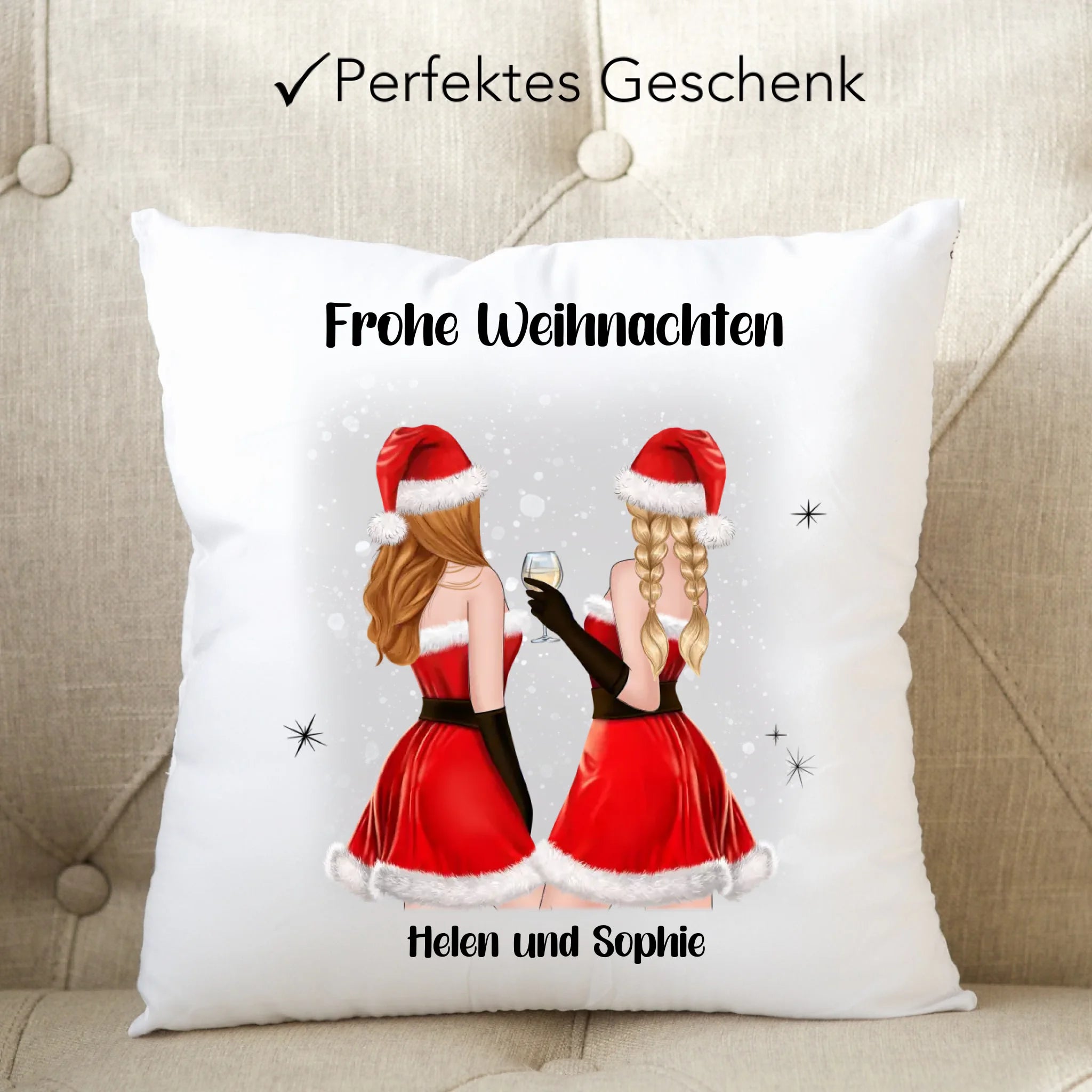 Kissen Beste Freundinnen Weihnachten Personalisiert Beste Freundin Weihnachtskissen mit Name Xmas Geschenk Freundinnengeschenk - Kissen inkl. Füllung