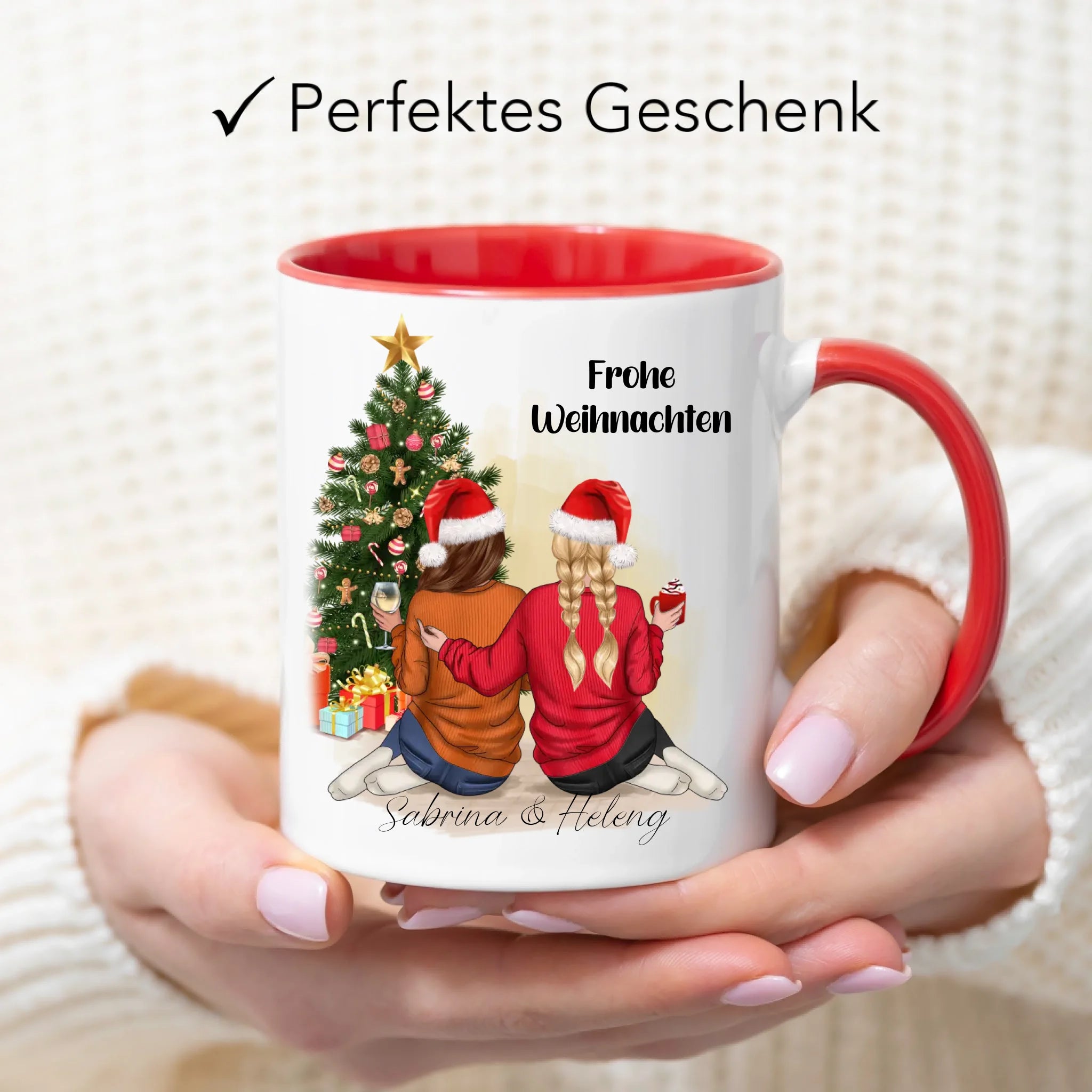 Tasse Beste Freundinnen Weihnachtstasse Personalisiert Beste Freundin mit Name Xmas Weihnachten Schwester Freundinnengeschenk