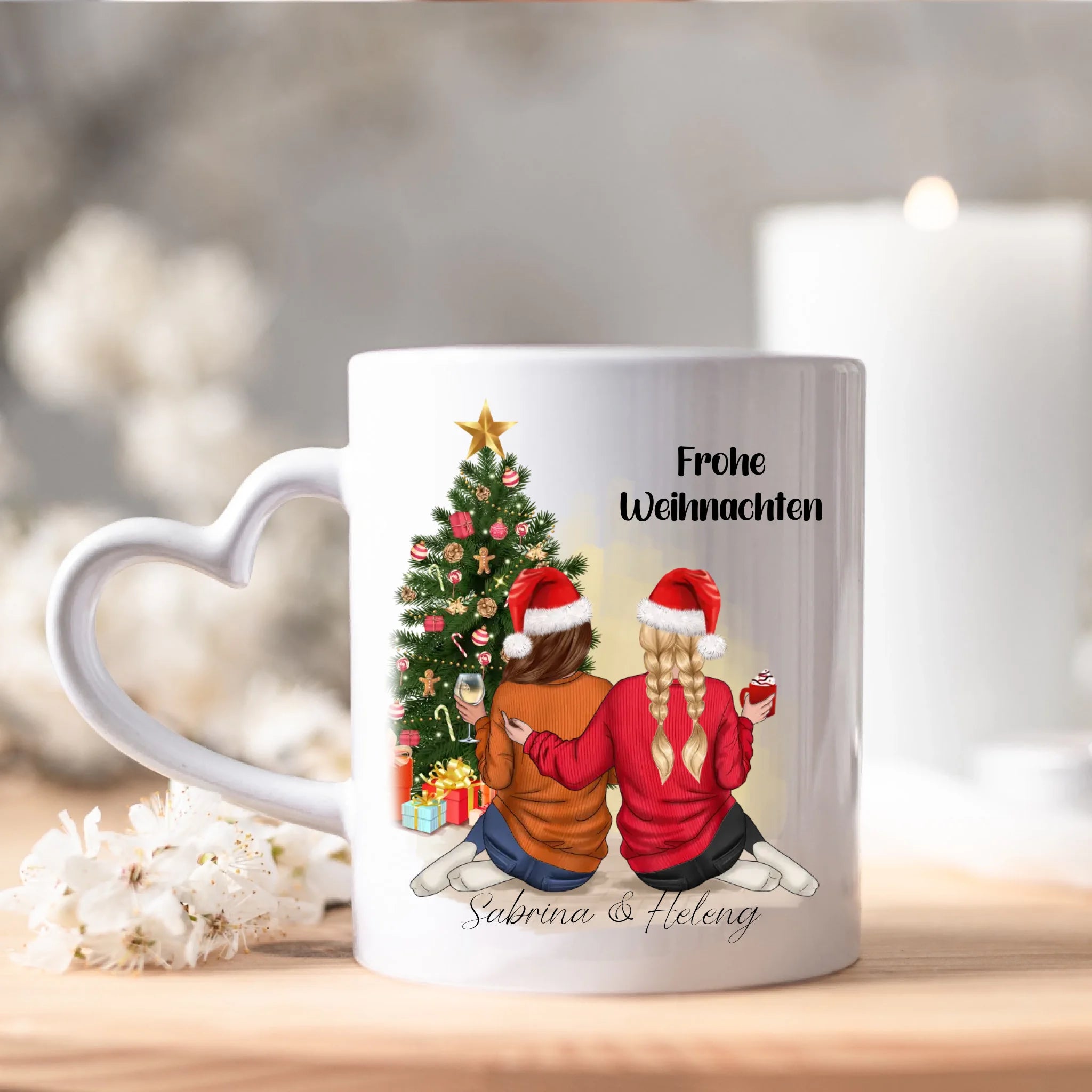 Tasse Beste Freundinnen Weihnachtstasse Personalisiert Beste Freundin mit Name Xmas Weihnachten Schwester Freundinnengeschenk