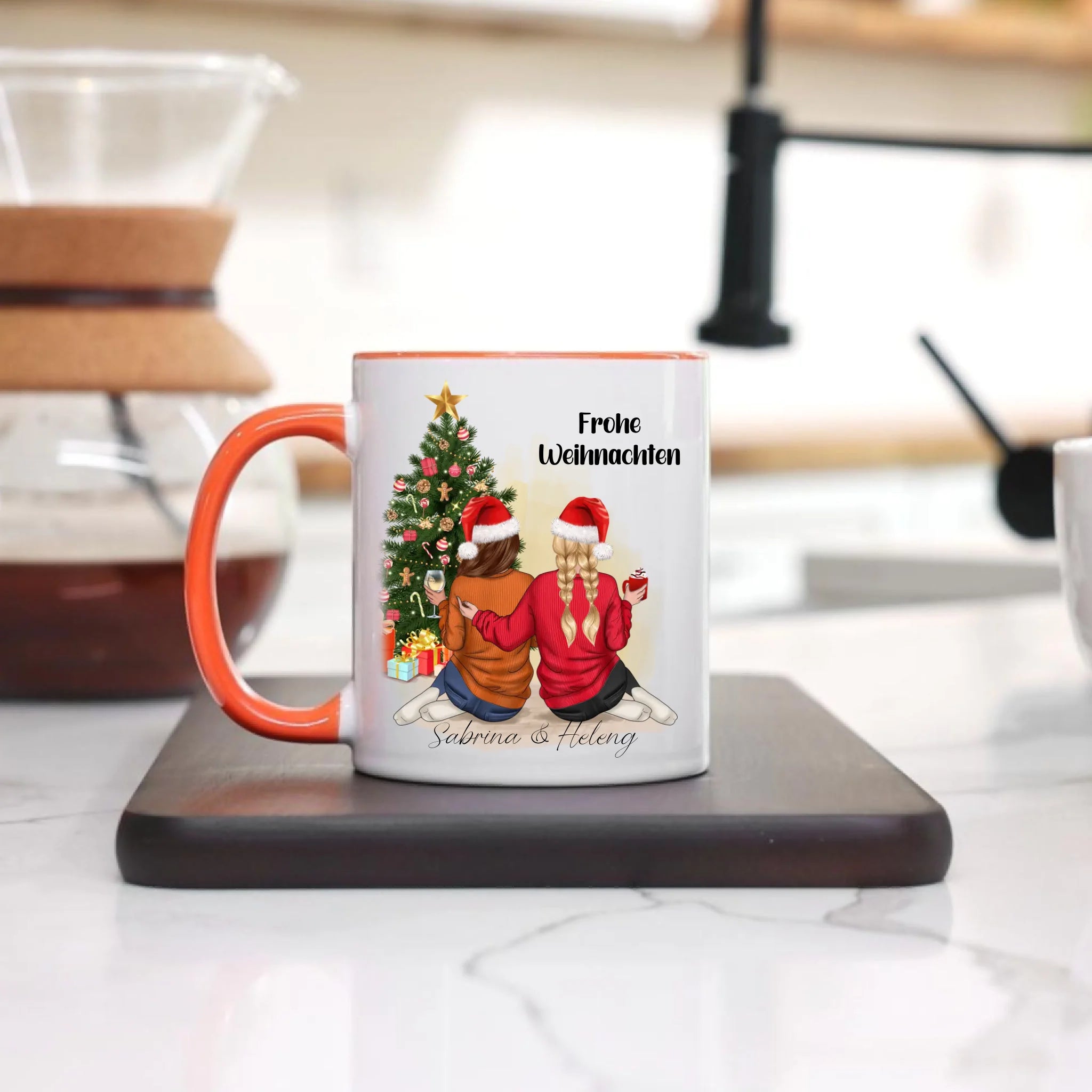 Tasse Beste Freundinnen Weihnachtstasse Personalisiert Beste Freundin mit Name Xmas Weihnachten Schwester Freundinnengeschenk