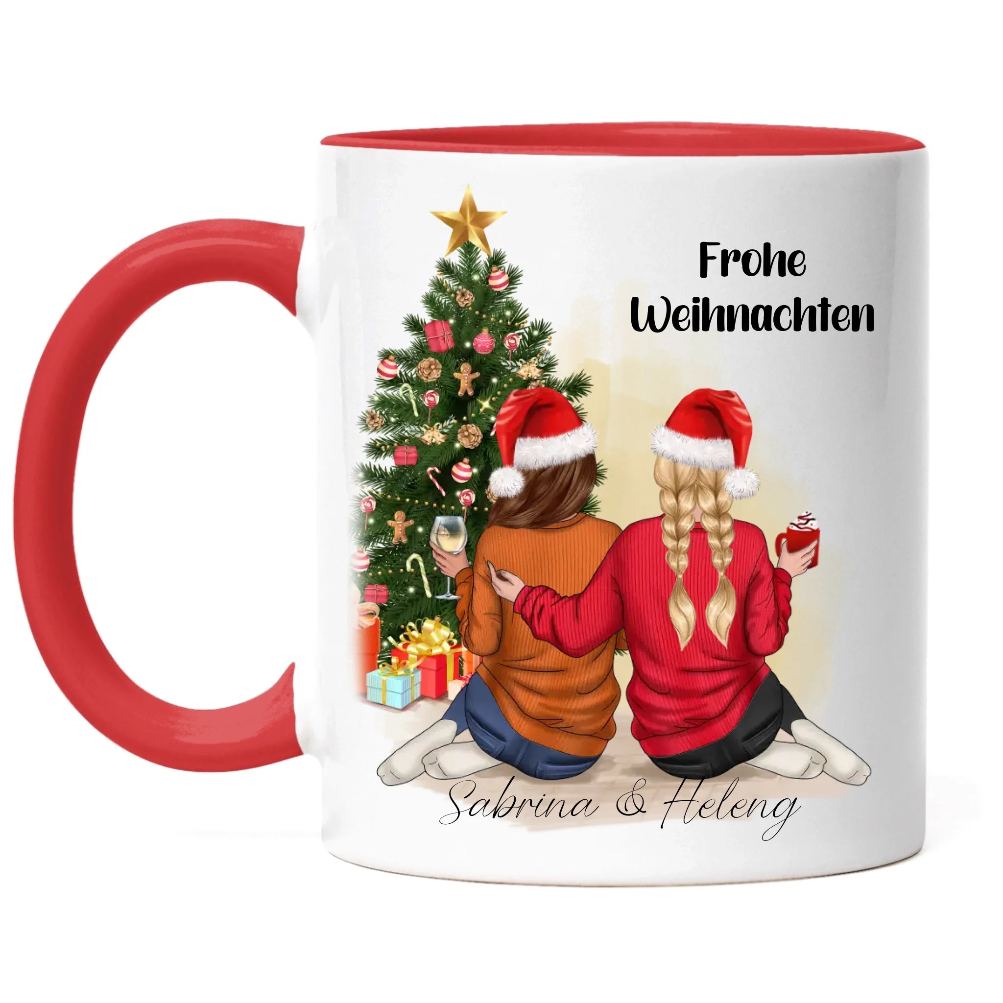 Tasse Beste Freundinnen Weihnachtstasse Personalisiert Beste Freundin mit Name Xmas Weihnachten Schwester Freundinnengeschenk
