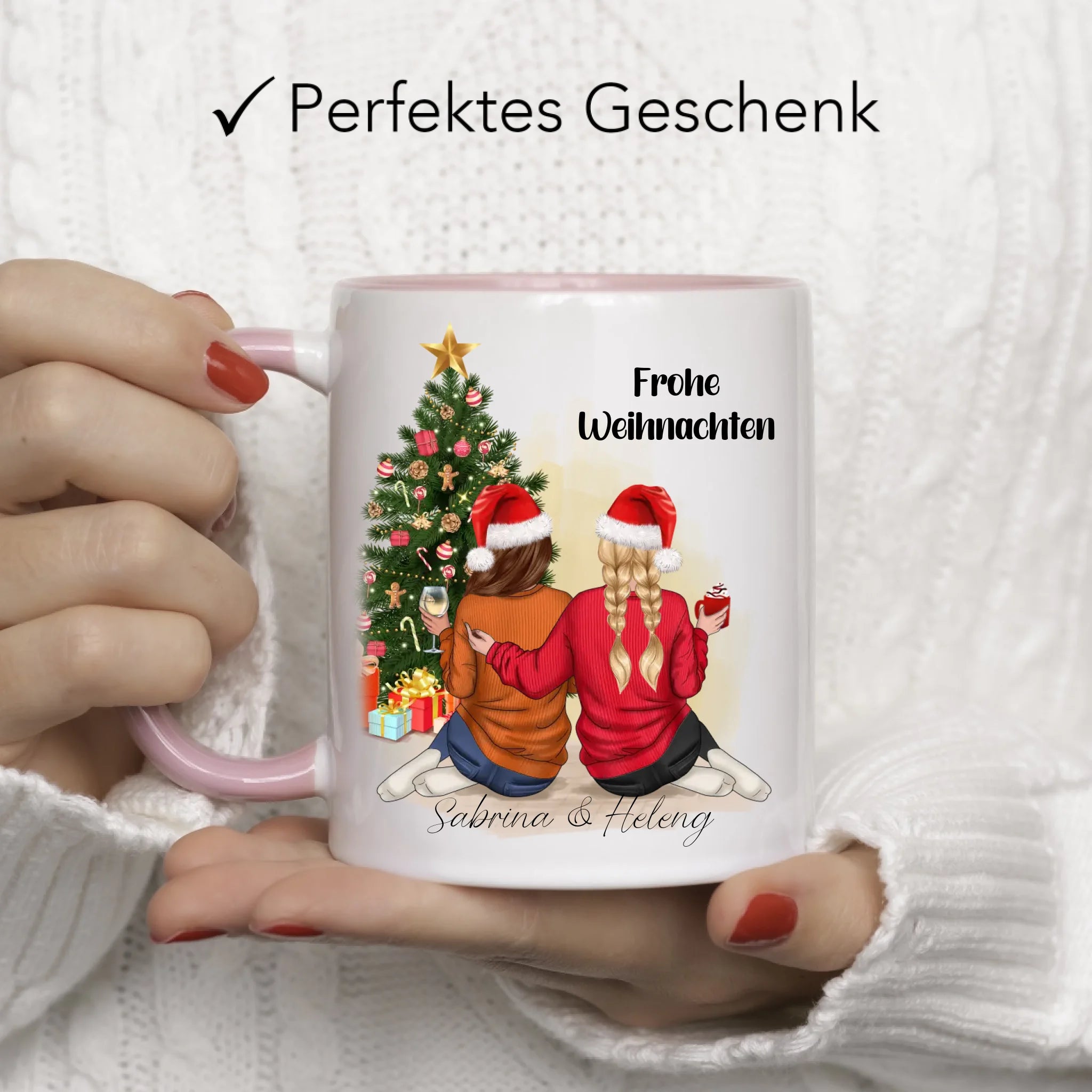 Tasse Beste Freundinnen Weihnachtstasse Personalisiert Beste Freundin mit Name Xmas Weihnachten Schwester Freundinnengeschenk
