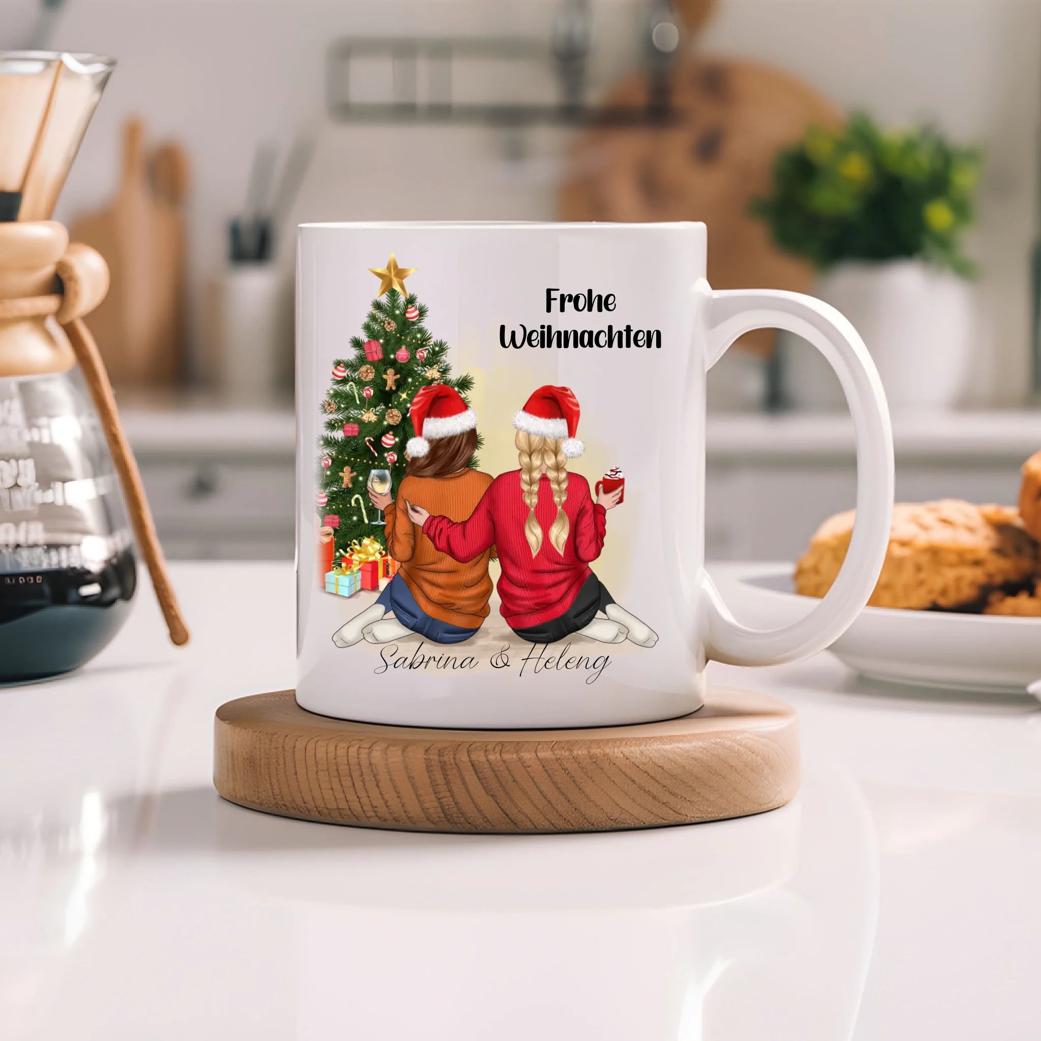 Tasse Beste Freundinnen Weihnachtstasse Personalisiert Beste Freundin mit Name Xmas Weihnachten Schwester Freundinnengeschenk