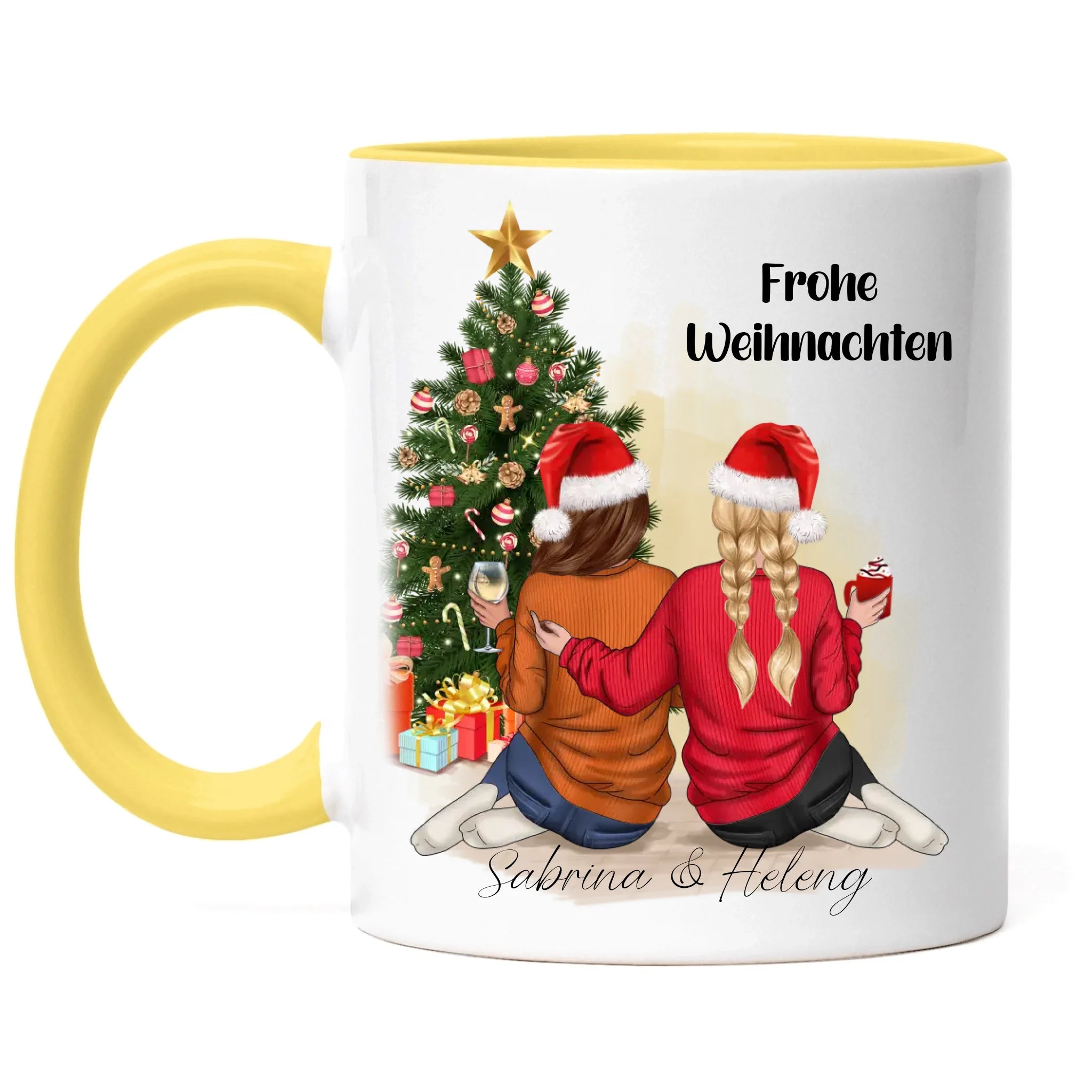 Tasse Beste Freundinnen Weihnachtstasse Personalisiert Beste Freundin mit Name Xmas Weihnachten Schwester Freundinnengeschenk