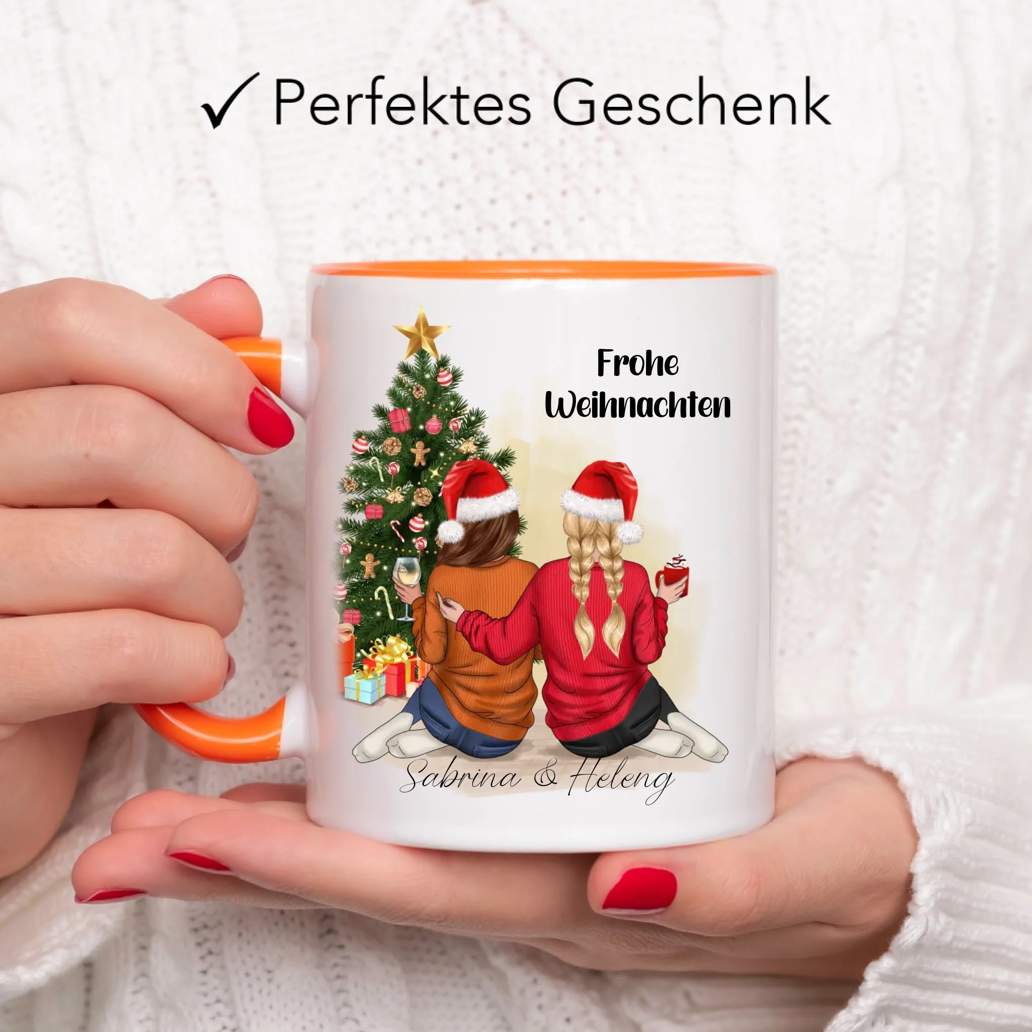 Tasse Beste Freundinnen Weihnachtstasse Personalisiert Beste Freundin mit Name Xmas Weihnachten Schwester Freundinnengeschenk