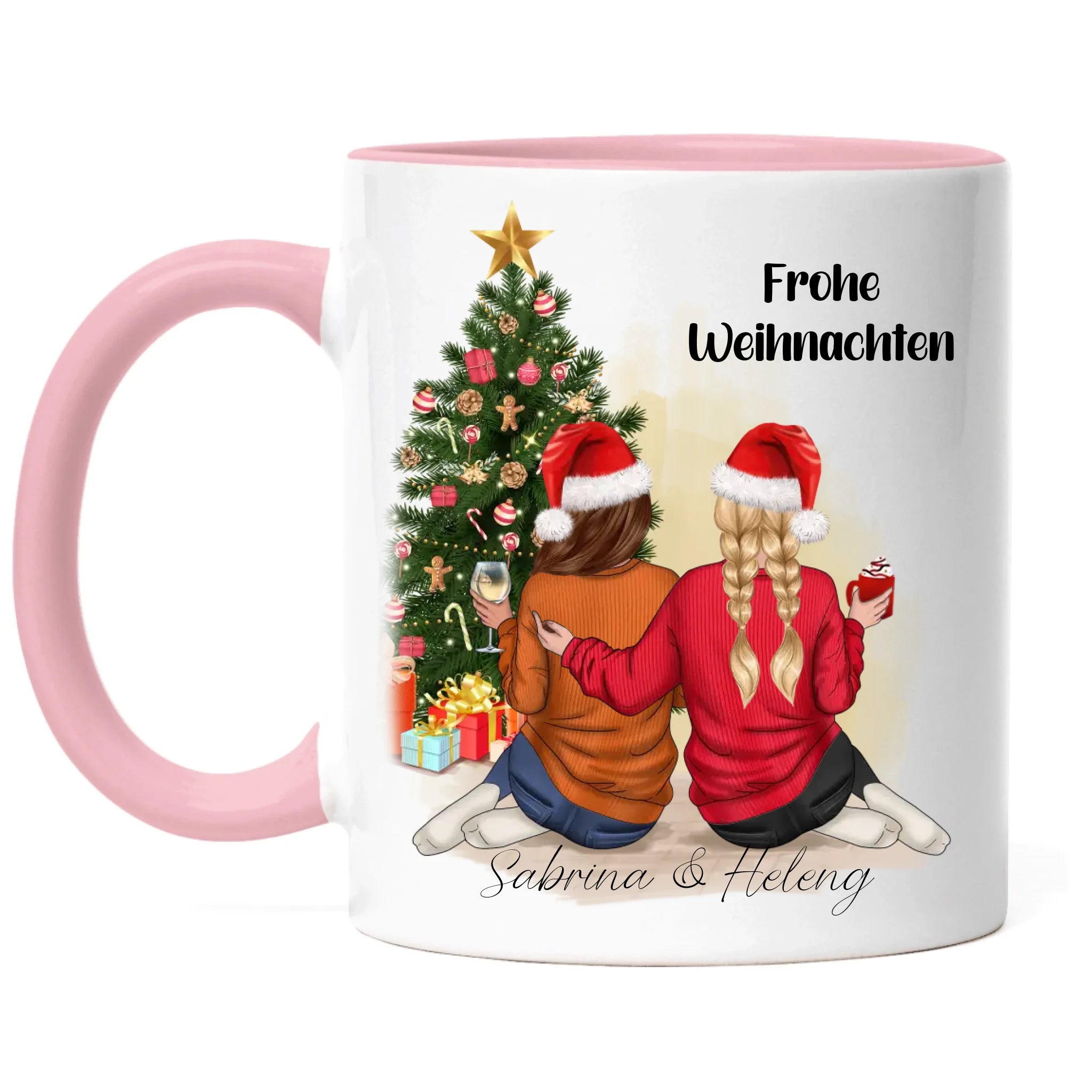 Tasse Beste Freundinnen Weihnachtstasse Personalisiert Beste Freundin mit Name Xmas Weihnachten Schwester Freundinnengeschenk