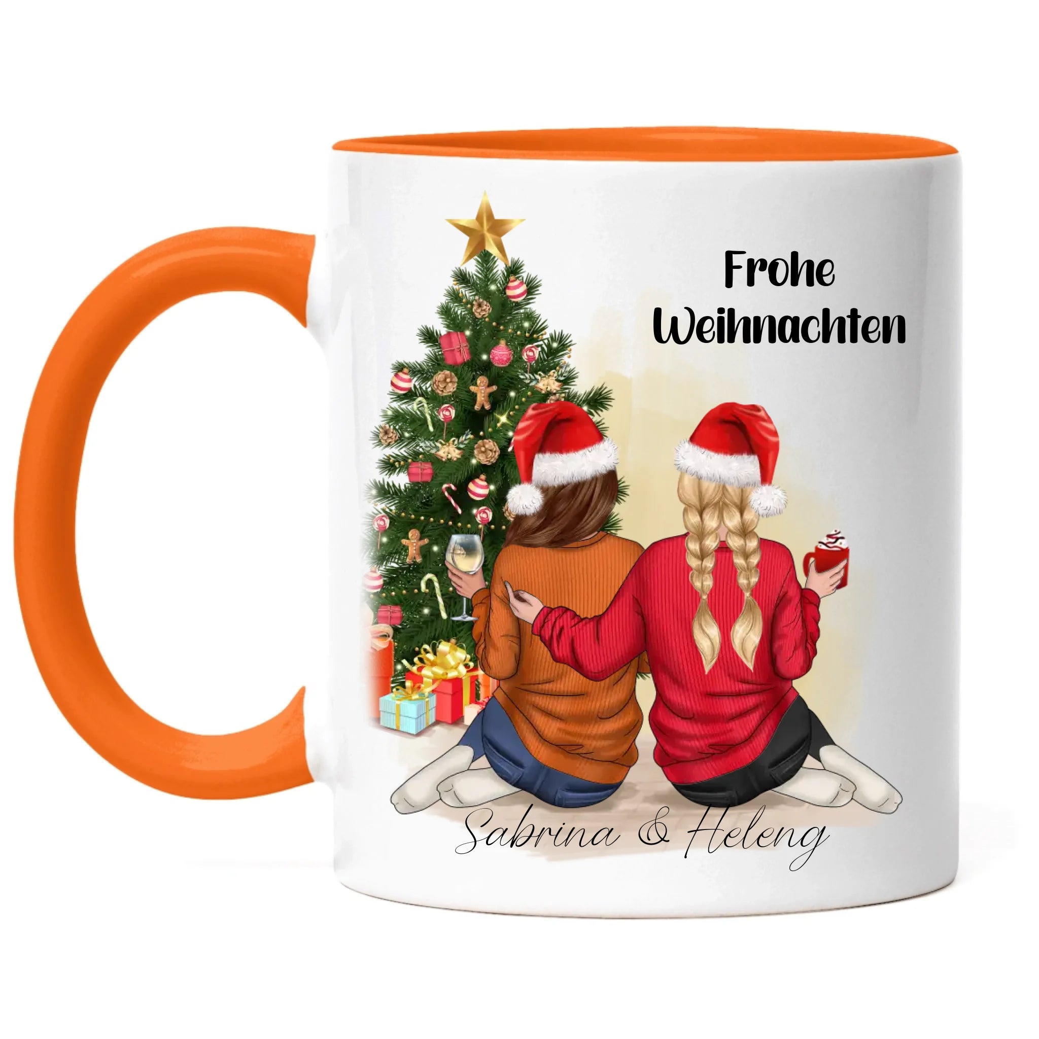 Tasse Beste Freundinnen Weihnachtstasse Personalisiert Beste Freundin mit Name Xmas Weihnachten Schwester Freundinnengeschenk