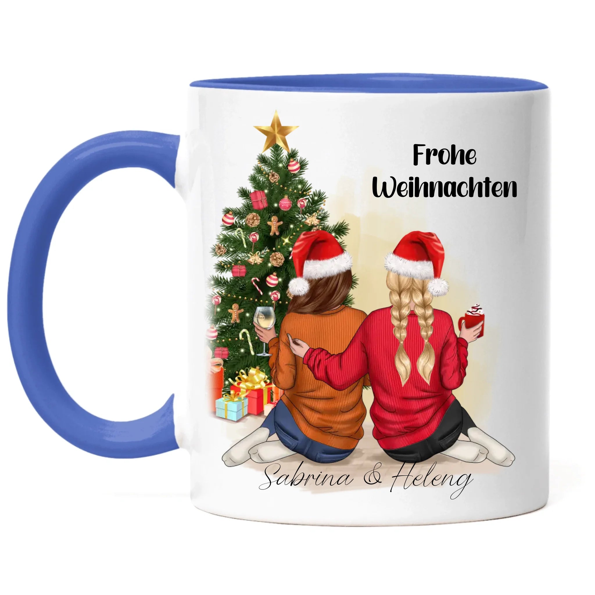 Tasse Beste Freundinnen Weihnachtstasse Personalisiert Beste Freundin mit Name Xmas Weihnachten Schwester Freundinnengeschenk