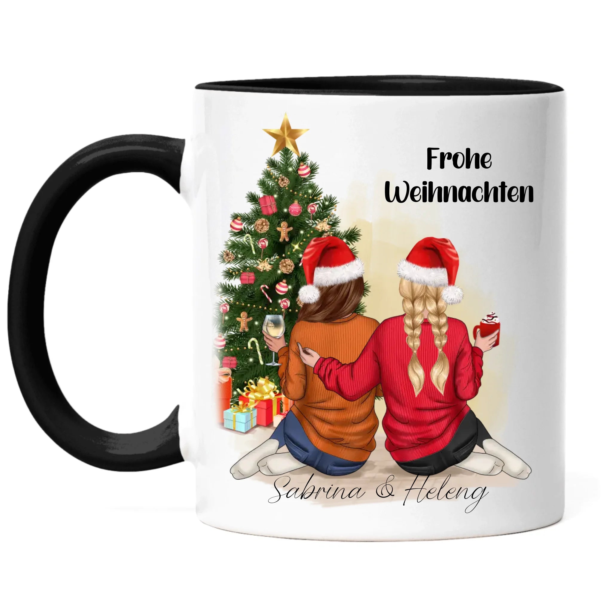 Tasse Beste Freundinnen Weihnachtstasse Personalisiert Beste Freundin mit Name Xmas Weihnachten Schwester Freundinnengeschenk