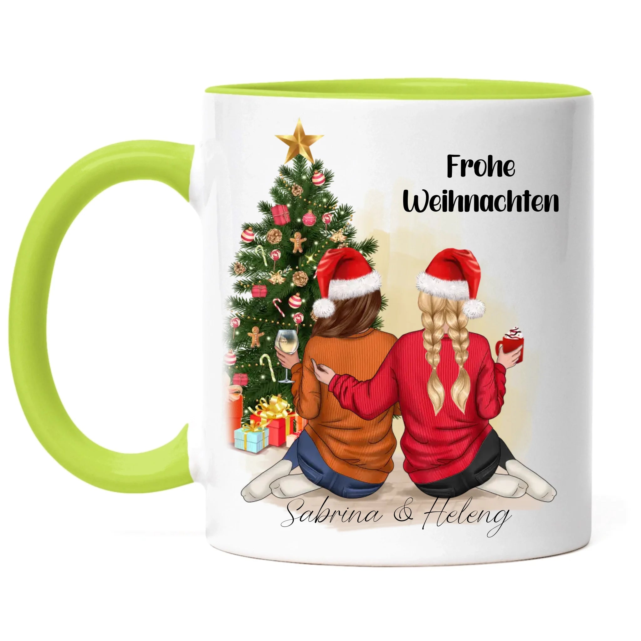 Tasse Beste Freundinnen Weihnachtstasse Personalisiert Beste Freundin mit Name Xmas Weihnachten Schwester Freundinnengeschenk
