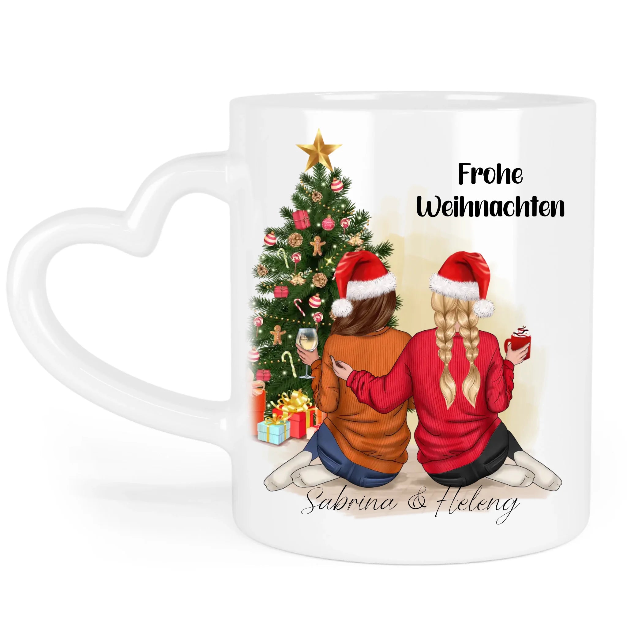 Tasse Beste Freundinnen Weihnachtstasse Personalisiert Beste Freundin mit Name Xmas Weihnachten Schwester Freundinnengeschenk