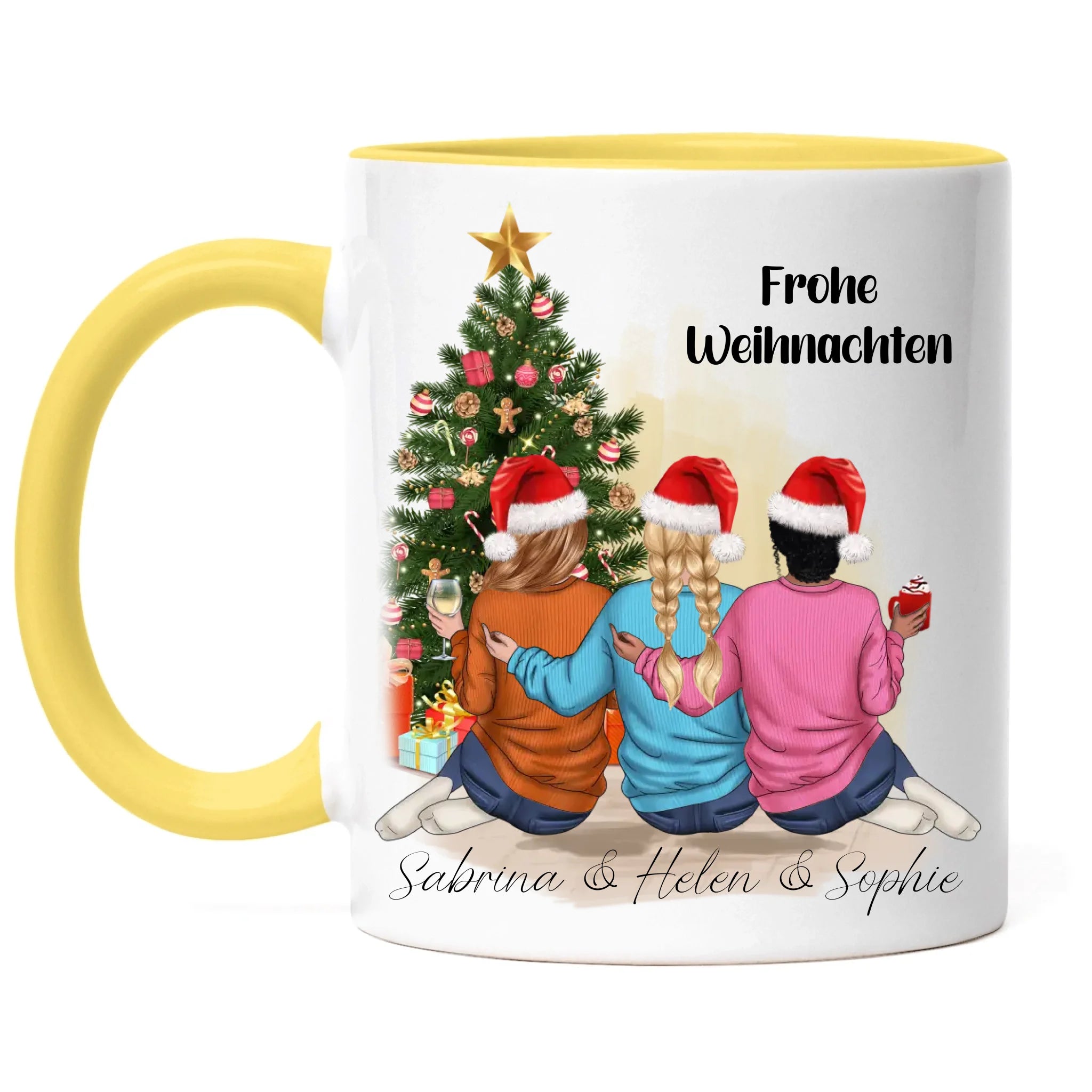 Tasse Weihnachten 3 Beste Freundinnen Personalisiert Beste Freundin Weihnachtstasse mit Name Xmas Schwestern Freundinnengeschenk