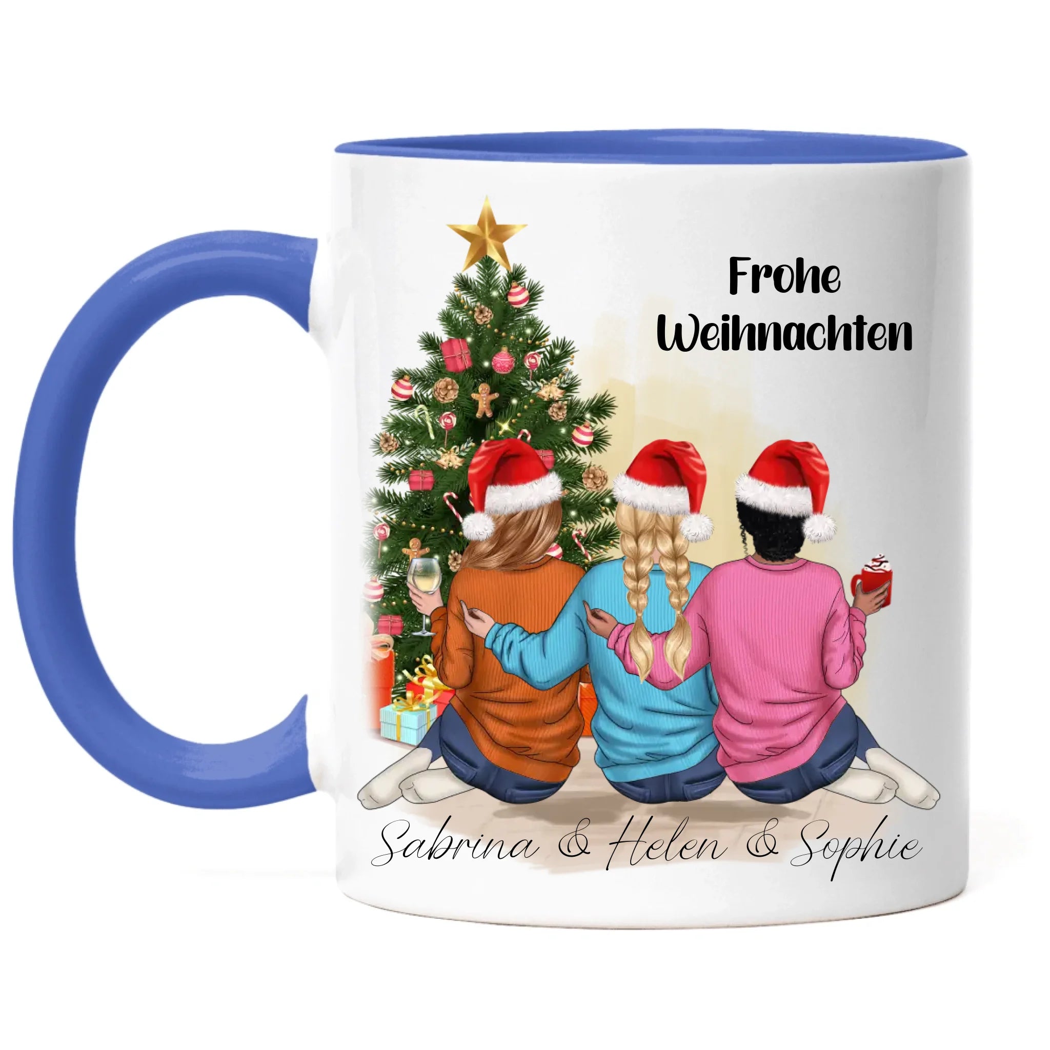 Tasse Weihnachten 3 Beste Freundinnen Personalisiert Beste Freundin Weihnachtstasse mit Name Xmas Schwestern Freundinnengeschenk