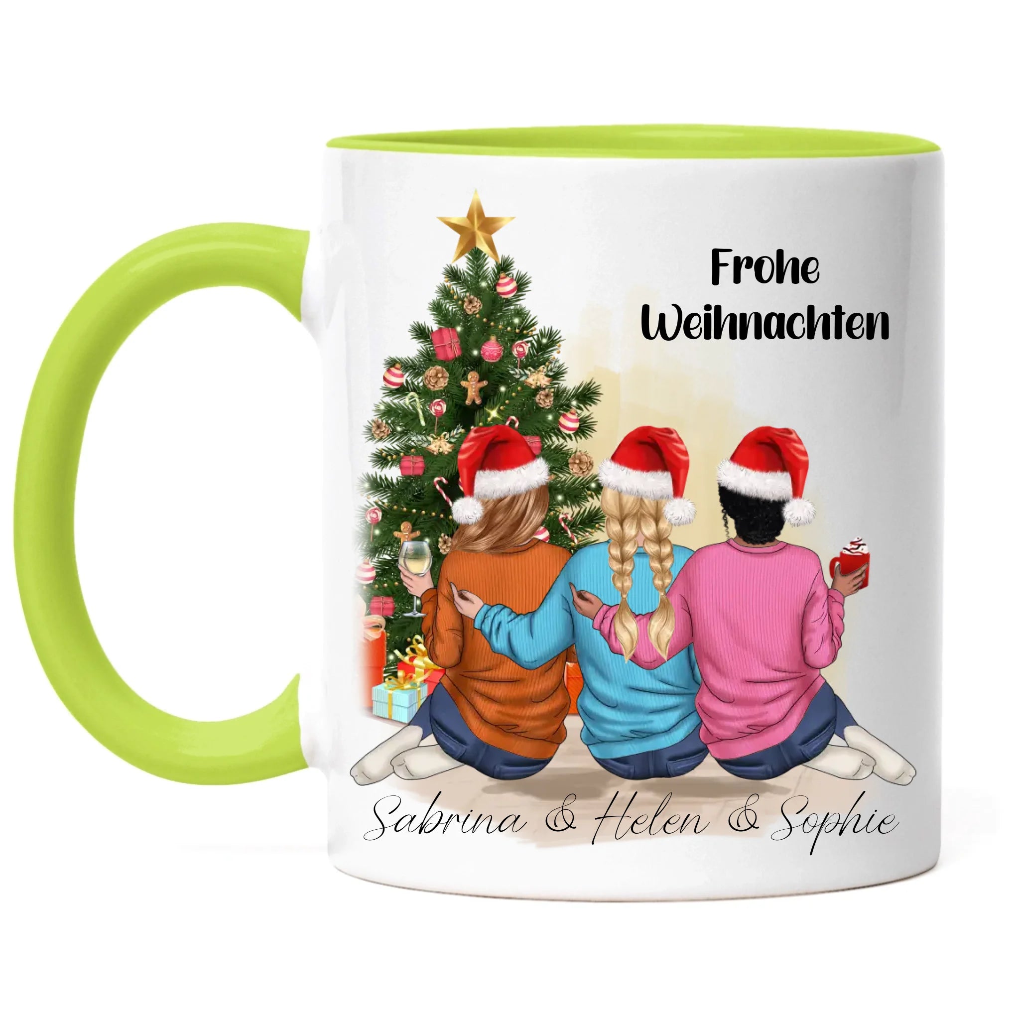 Tasse Weihnachten 3 Beste Freundinnen Personalisiert Beste Freundin Weihnachtstasse mit Name Xmas Schwestern Freundinnengeschenk