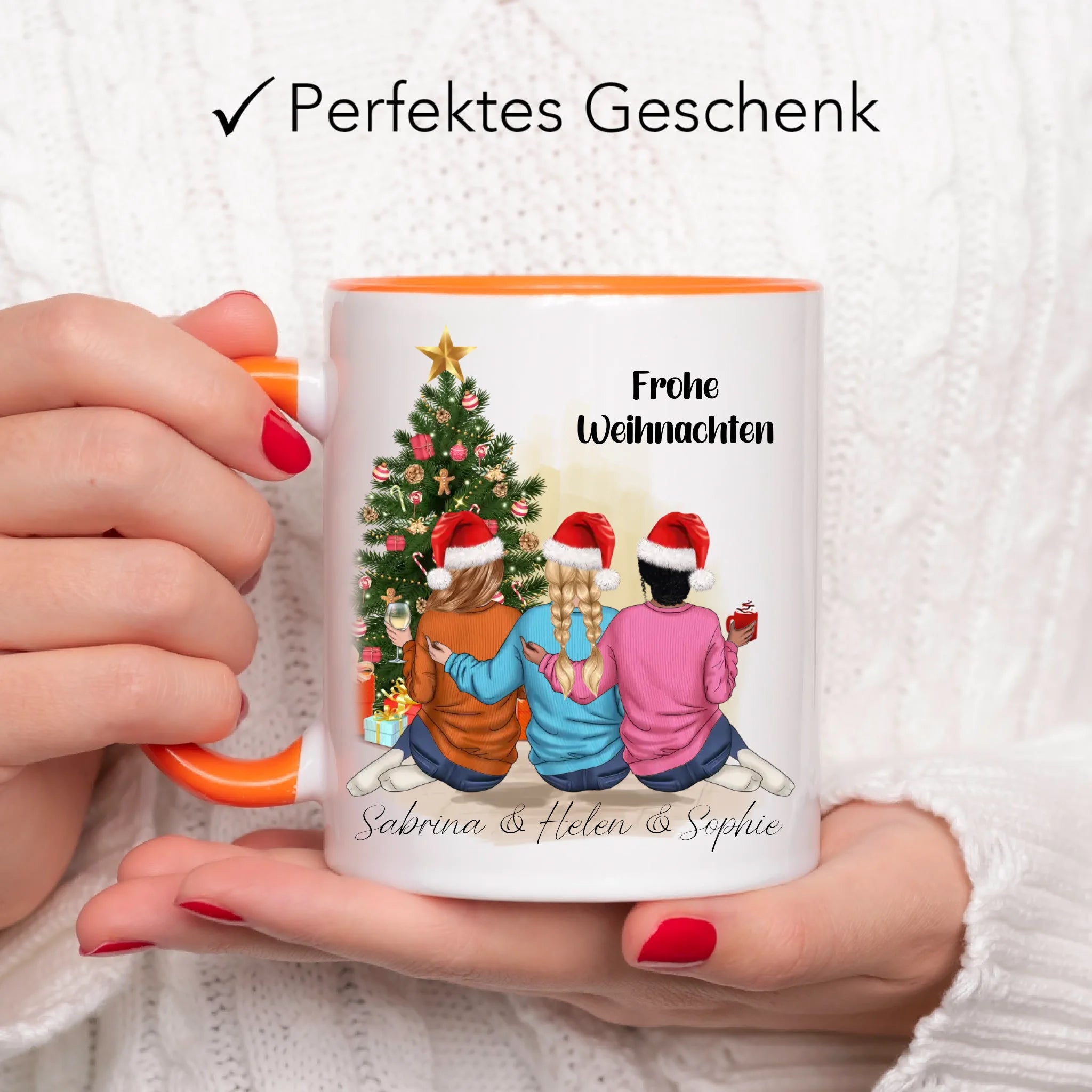 Tasse Weihnachten 3 Beste Freundinnen Personalisiert Beste Freundin Weihnachtstasse mit Name Xmas Schwestern Freundinnengeschenk