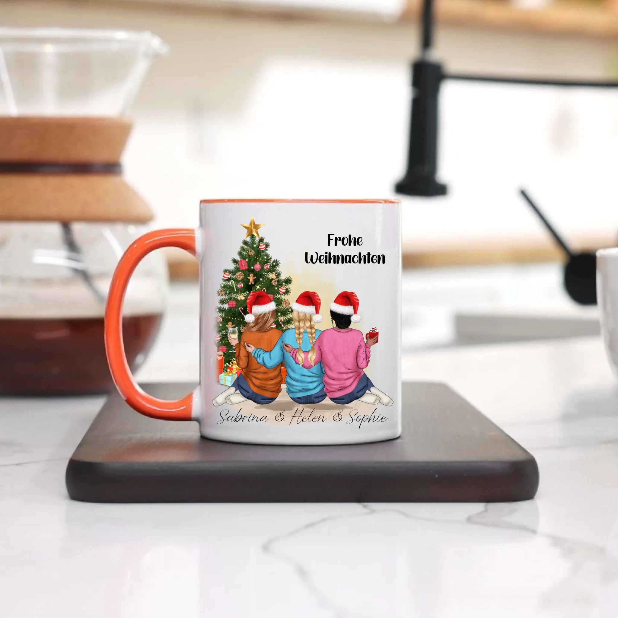 Tasse Weihnachten 3 Beste Freundinnen Personalisiert Beste Freundin Weihnachtstasse mit Name Xmas Schwestern Freundinnengeschenk