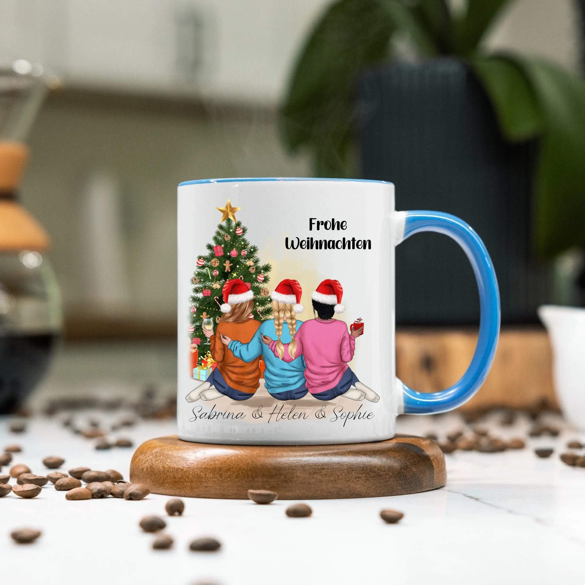 Tasse Weihnachten 3 Beste Freundinnen Personalisiert Beste Freundin Weihnachtstasse mit Name Xmas Schwestern Freundinnengeschenk