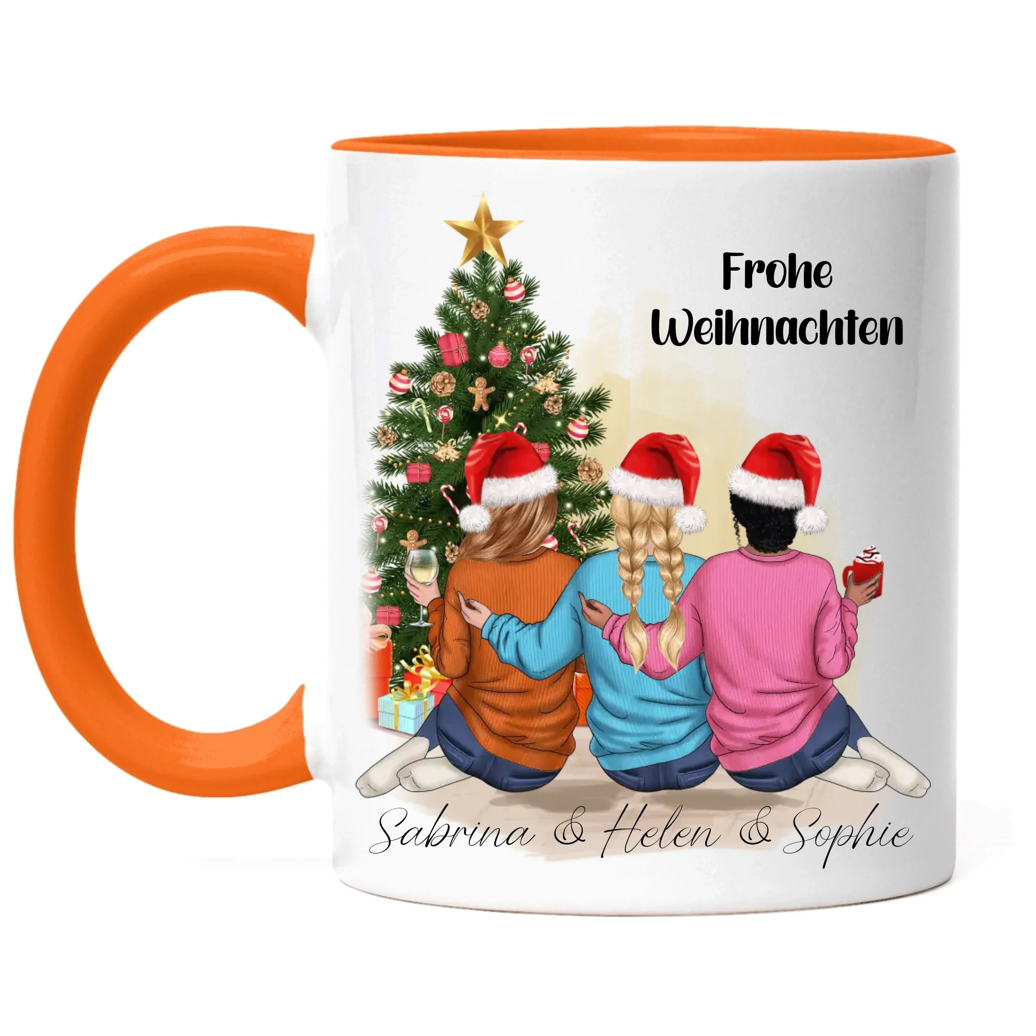 Tasse Weihnachten 3 Beste Freundinnen Personalisiert Beste Freundin Weihnachtstasse mit Name Xmas Schwestern Freundinnengeschenk