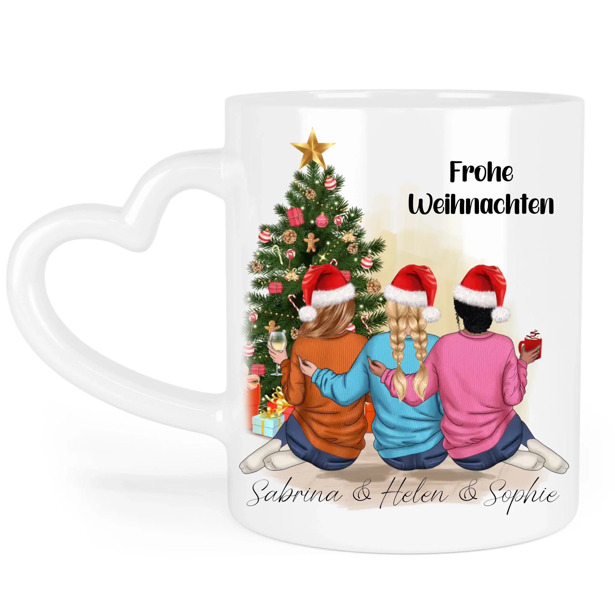Tasse Weihnachten 3 Beste Freundinnen Personalisiert Beste Freundin Weihnachtstasse mit Name Xmas Schwestern Freundinnengeschenk