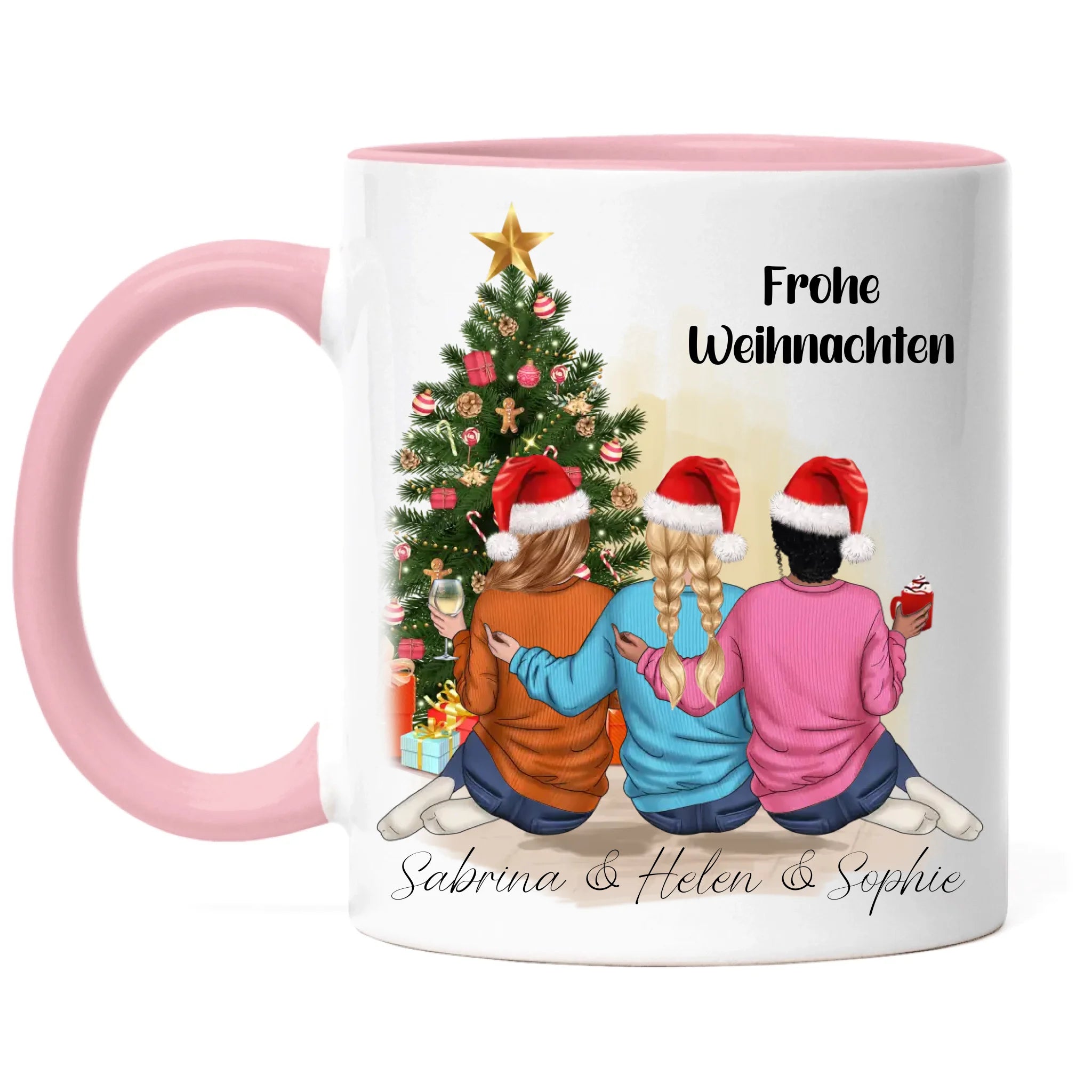 Tasse Weihnachten 3 Beste Freundinnen Personalisiert Beste Freundin Weihnachtstasse mit Name Xmas Schwestern Freundinnengeschenk