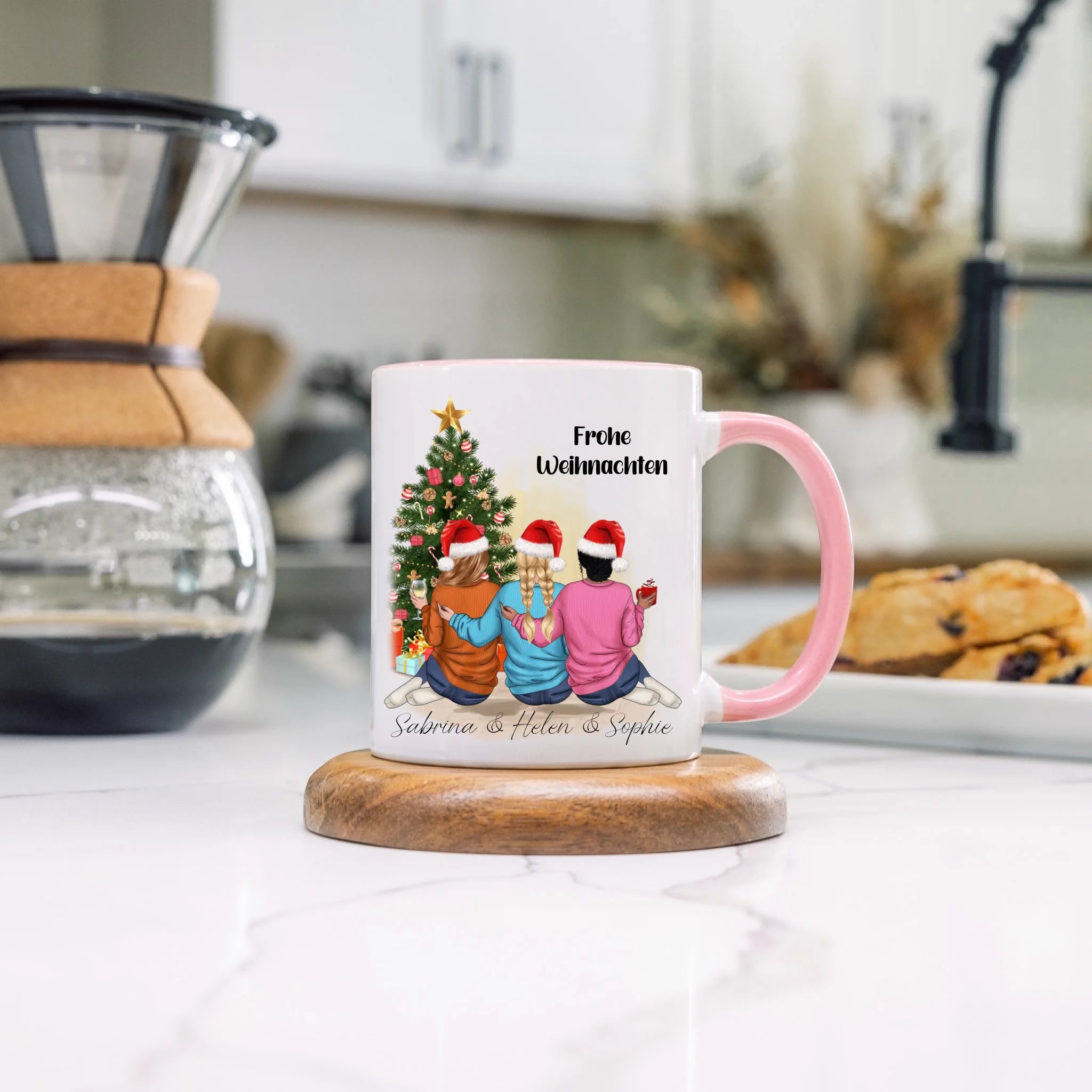 Tasse Weihnachten 3 Beste Freundinnen Personalisiert Beste Freundin Weihnachtstasse mit Name Xmas Schwestern Freundinnengeschenk