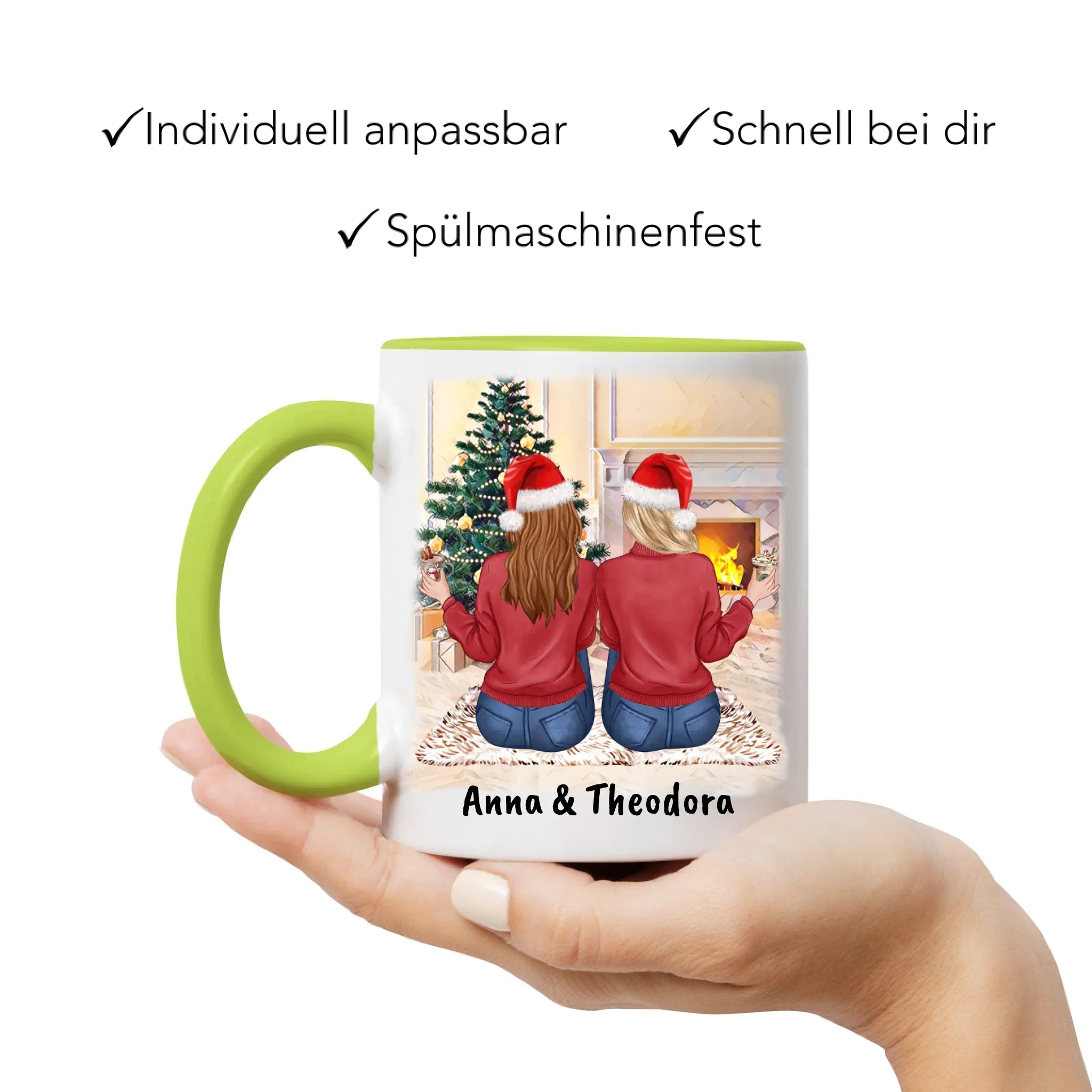 Tasse Beste Freundinnen Personalisiert Weihnachten Beste Freundin Weihnachtstasse mit Name Xmas Geschenk Freundinnengeschenk