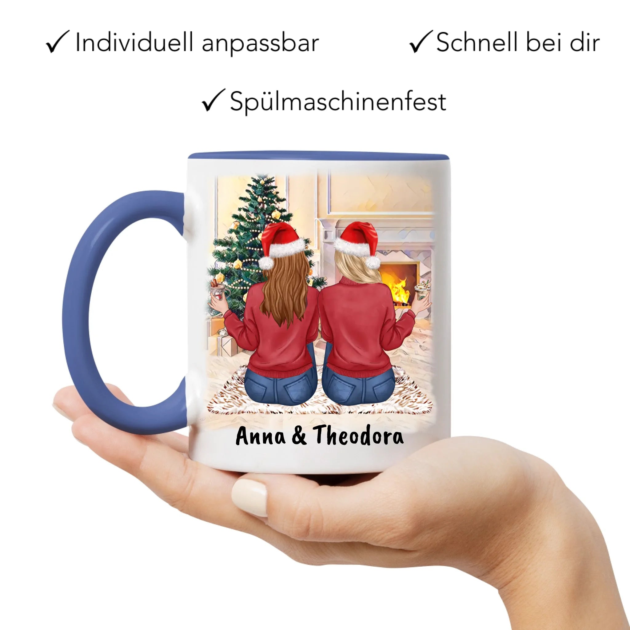 Tasse Beste Freundinnen Personalisiert Weihnachten Beste Freundin Weihnachtstasse mit Name Xmas Geschenk Freundinnengeschenk