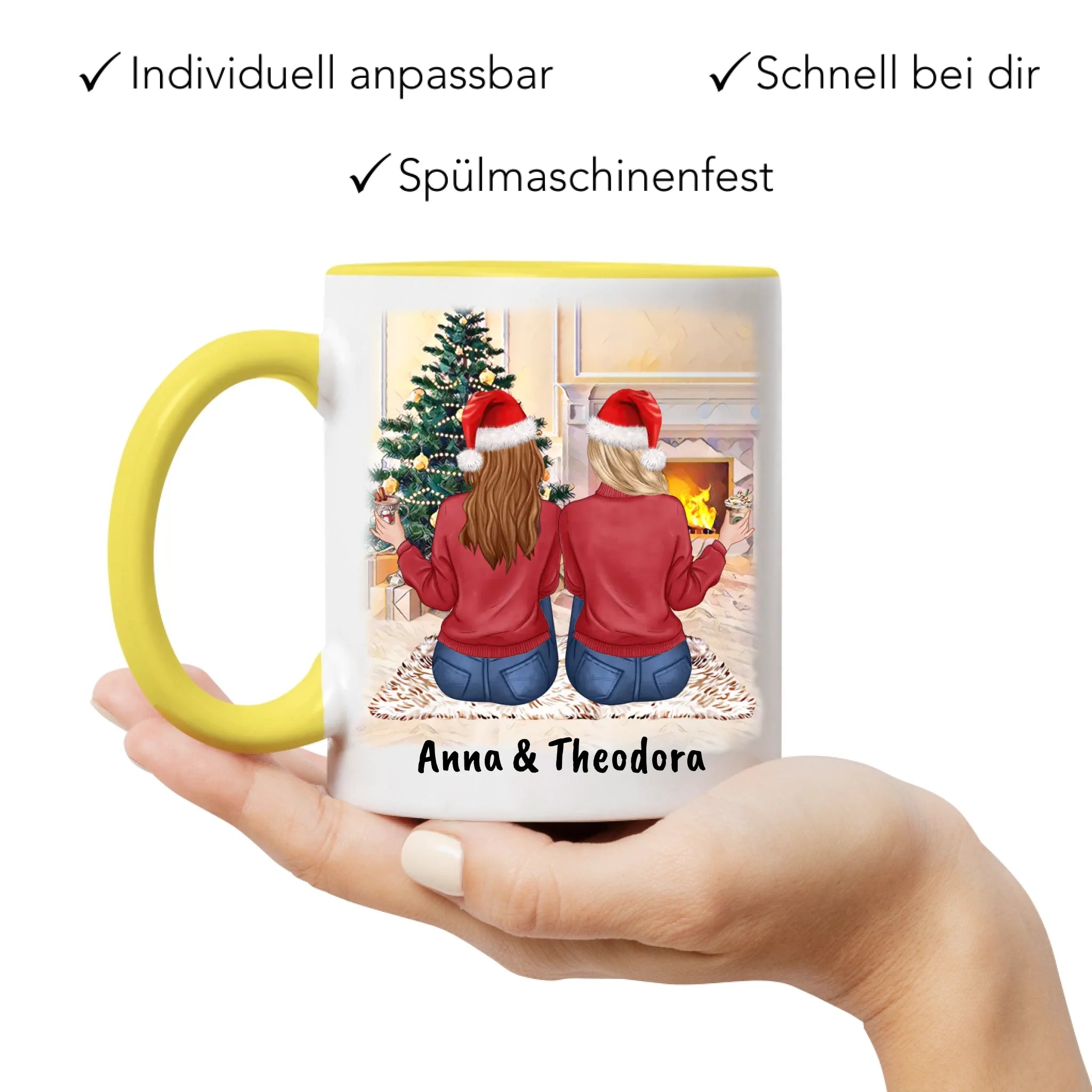 Tasse Beste Freundinnen Personalisiert Weihnachten Beste Freundin Weihnachtstasse mit Name Xmas Geschenk Freundinnengeschenk