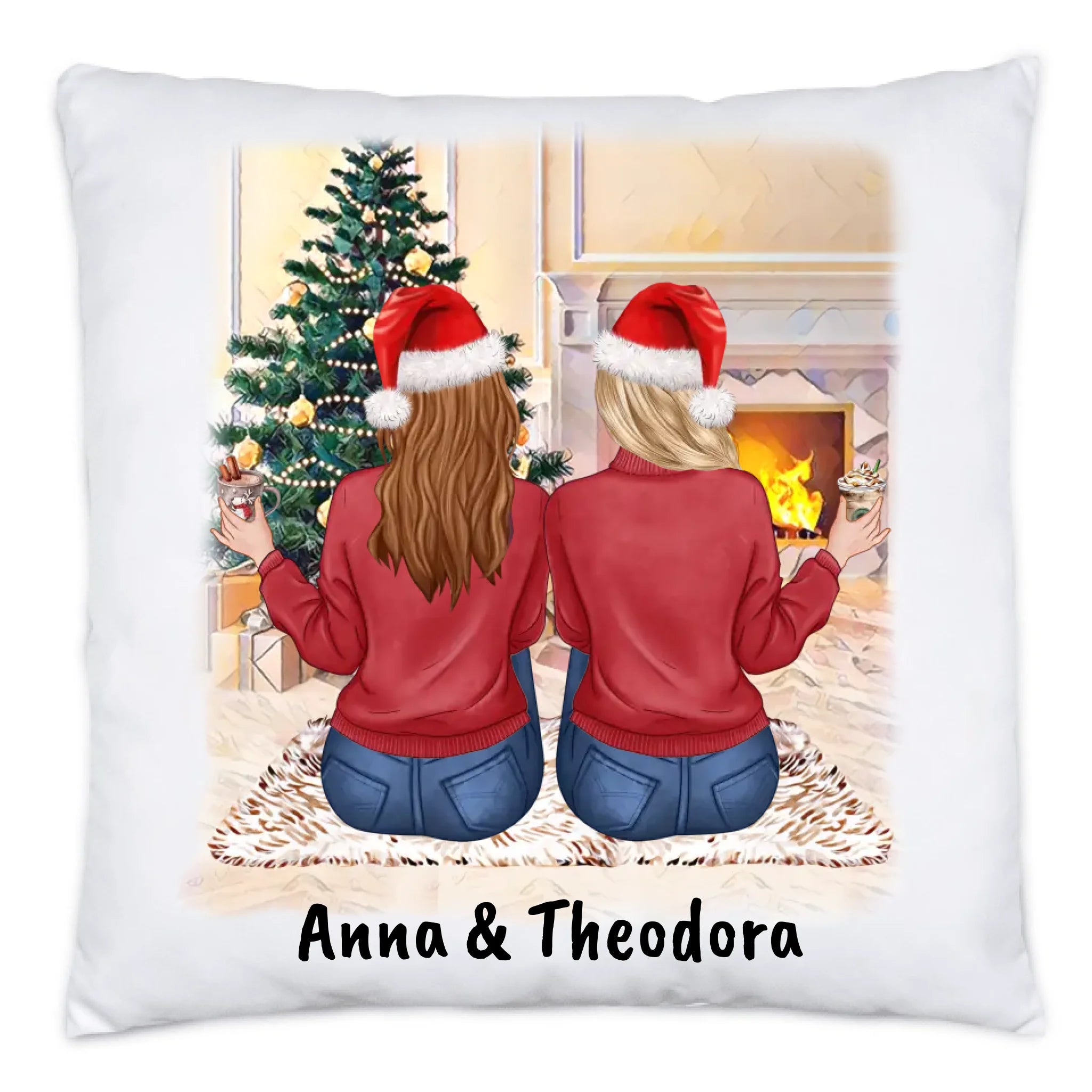 Kissen Beste Freundinnen Personalisiert Weihnachten Beste Freundin Weihnachtskissen mit Name Xmas Geschenk Freundinnengeschenk - Kissen inkl. Füllung